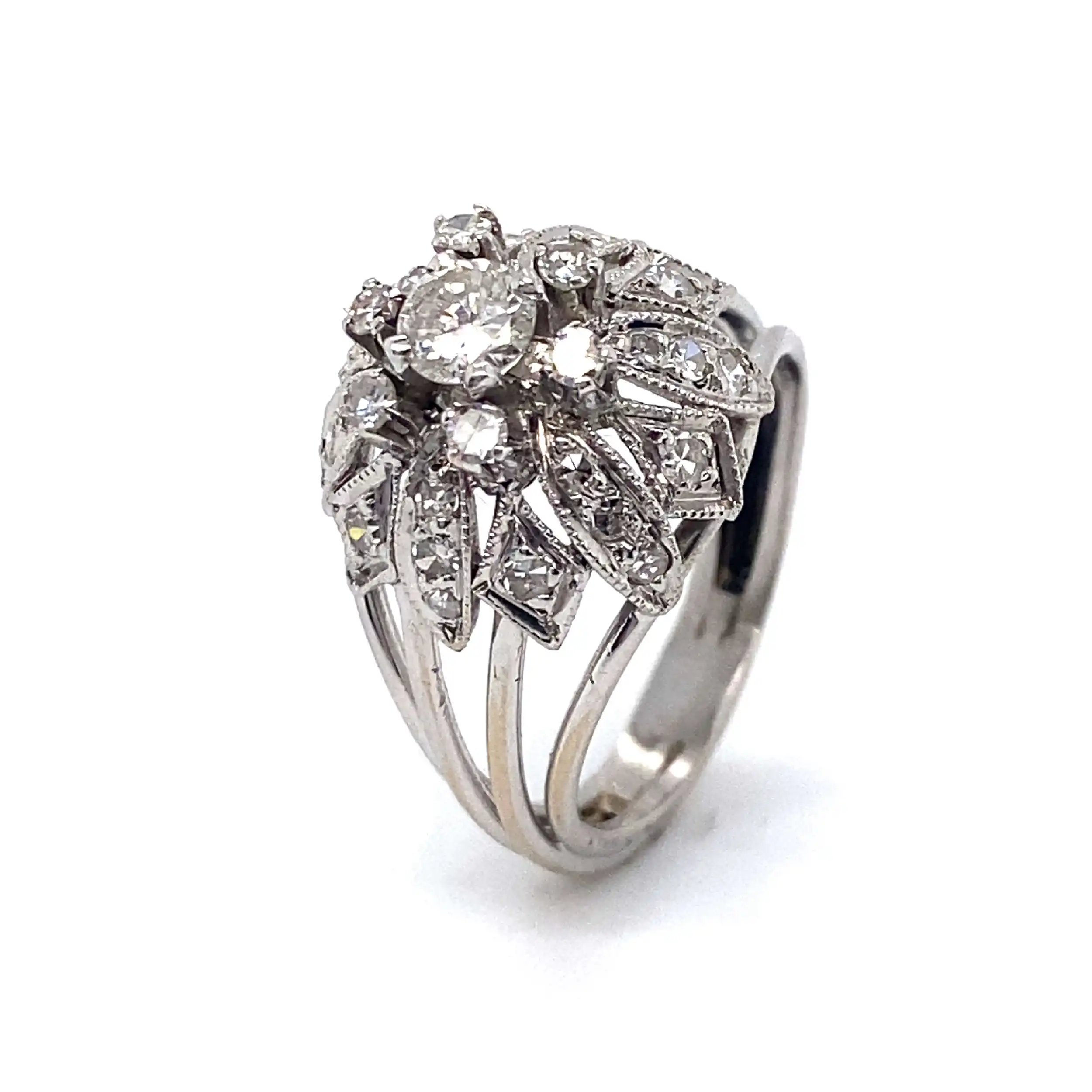 Ring Weißgold mit Brillant und Diamanten Ring Weißgold mit Brillant und Diamanten