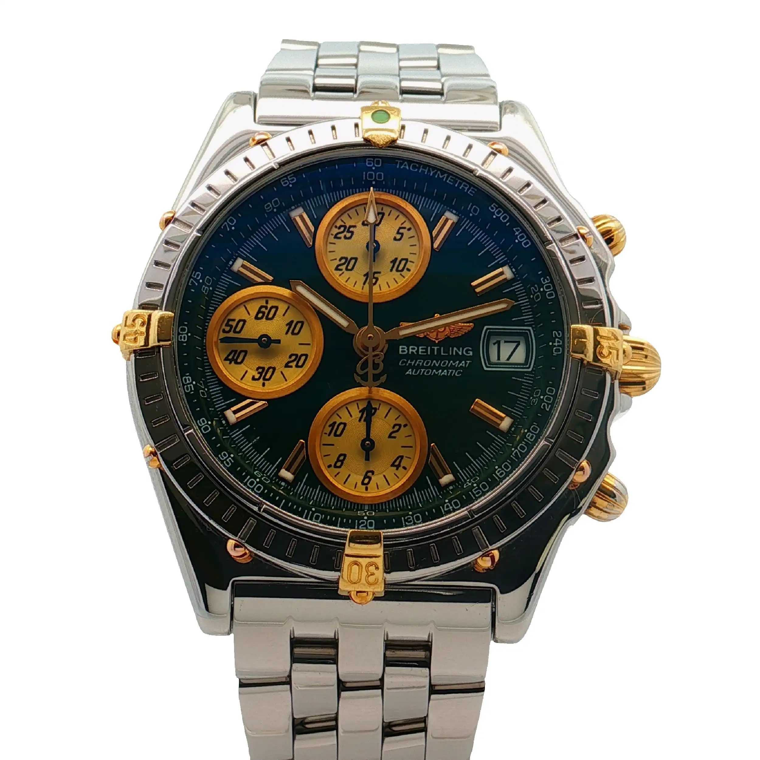 Herrenuhr Breitling Chronomat grünes Ziffernblatt