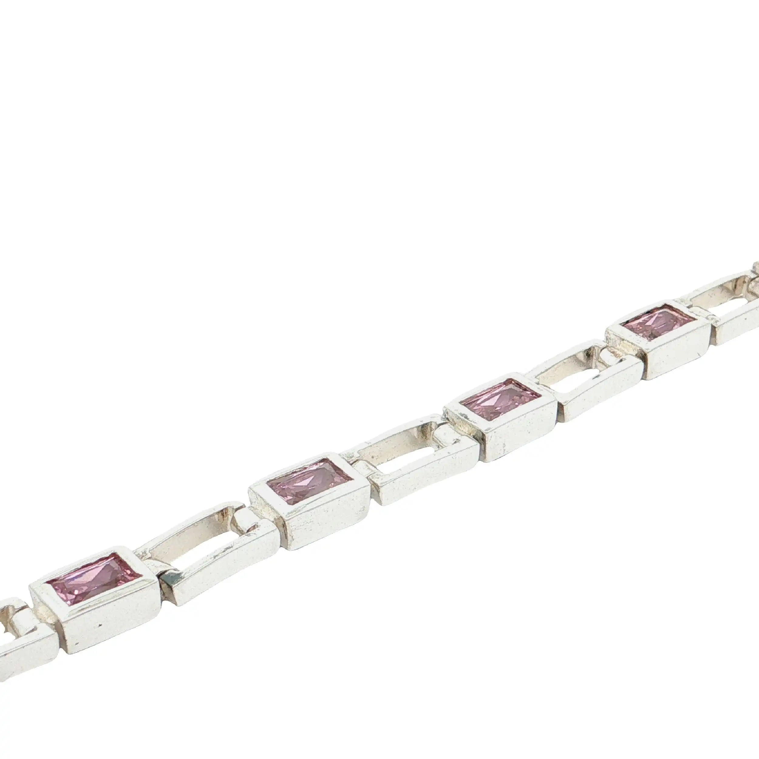 Armband Silber mit rosa Farbsteinen
