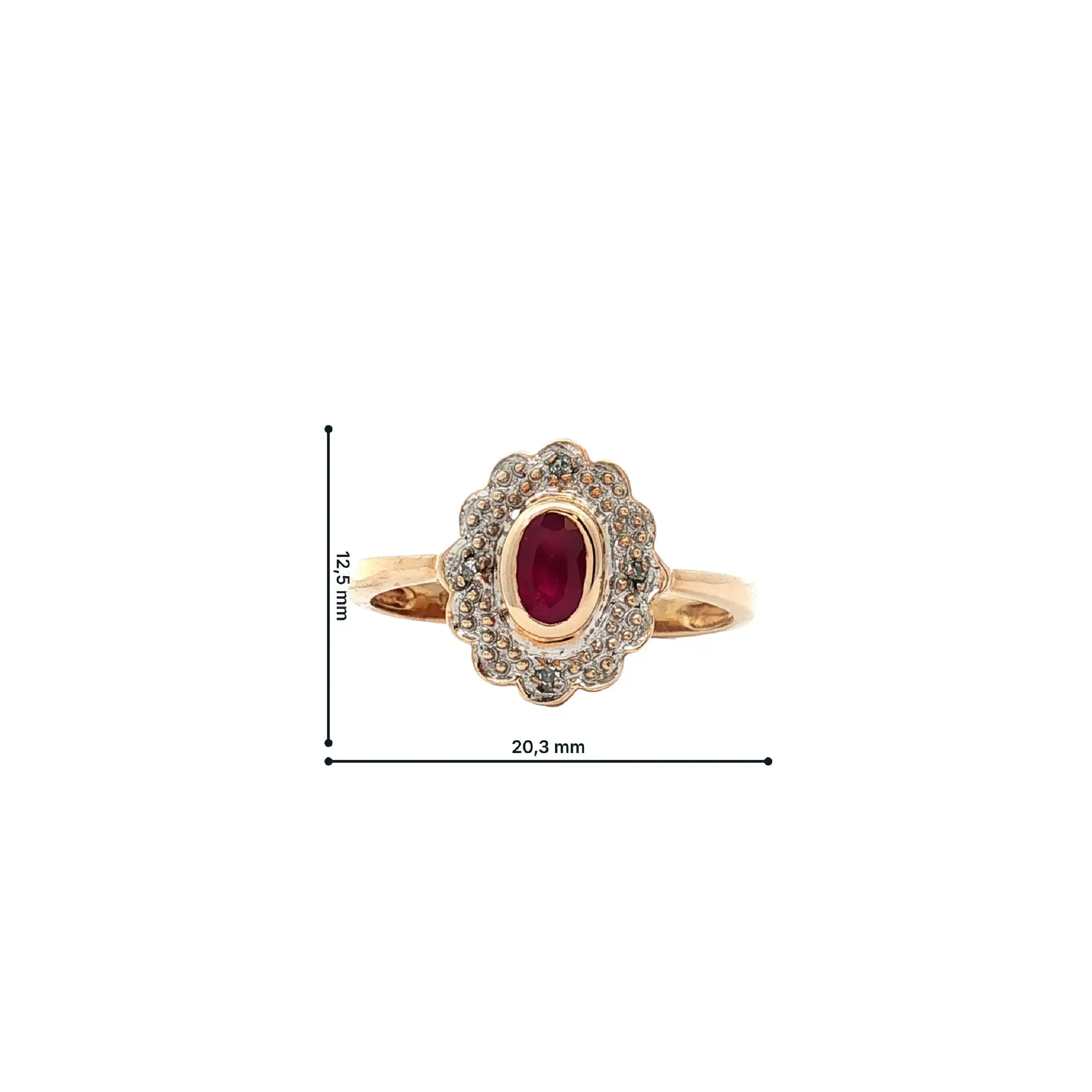 Ring Bicolor mit Rubin und Diamanten Ring Bicolor mit Rubin und Diamanten