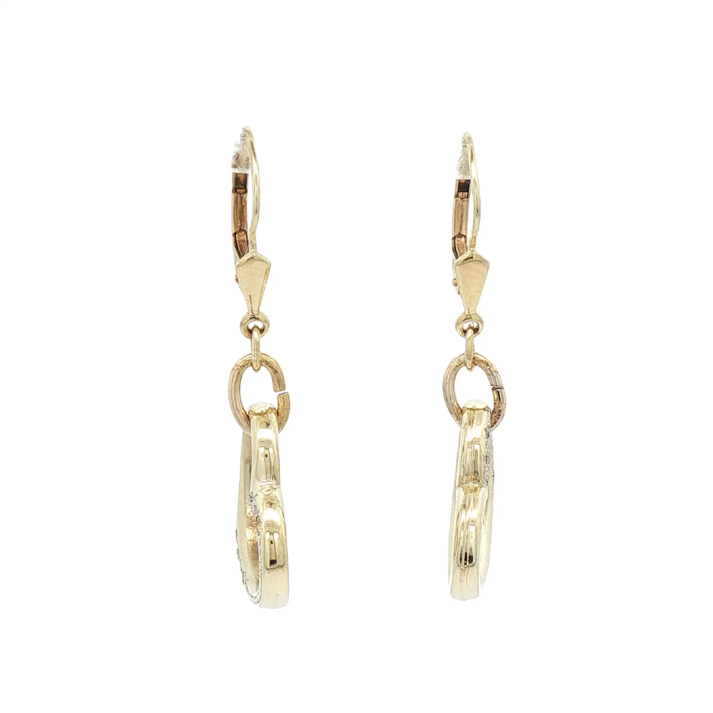 Ohrhänger Gelbgold Herzchen mit Diamanten