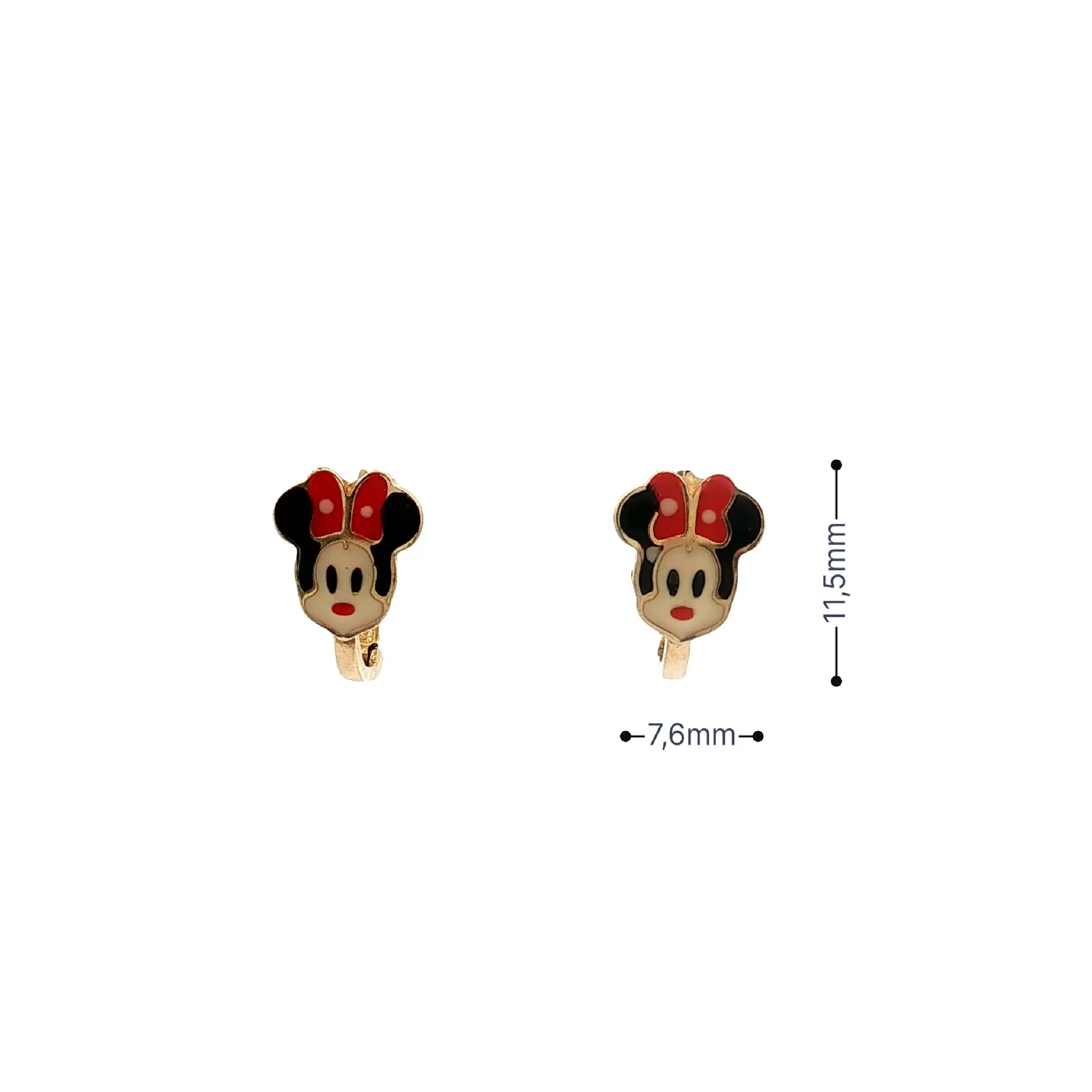 Kinderohrringe Gelbgold mit Emaille "Minnie Mouse"
