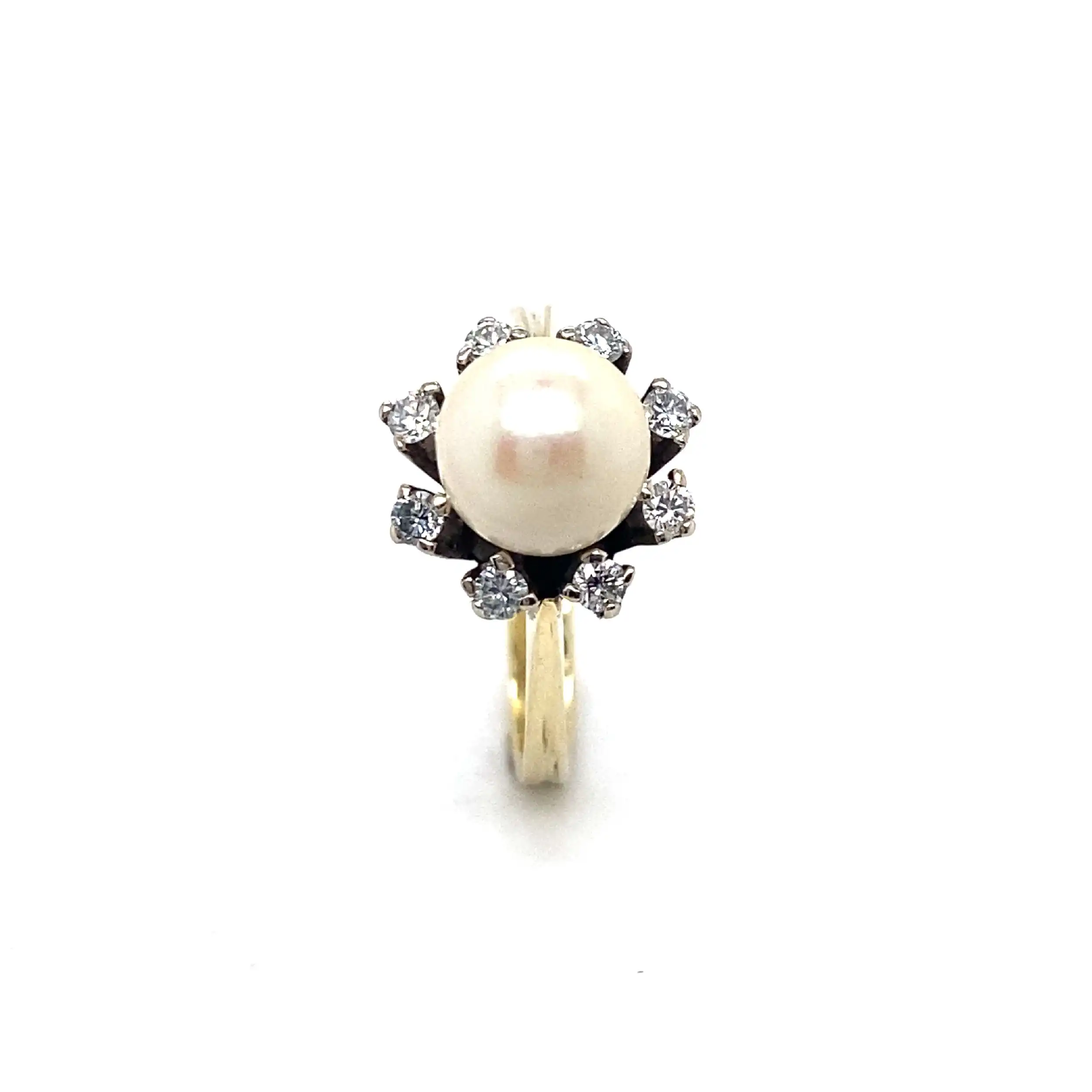 Ring Gelbgold mit Perle und Brillanten Ring Gelbgold mit Perle und Brillanten