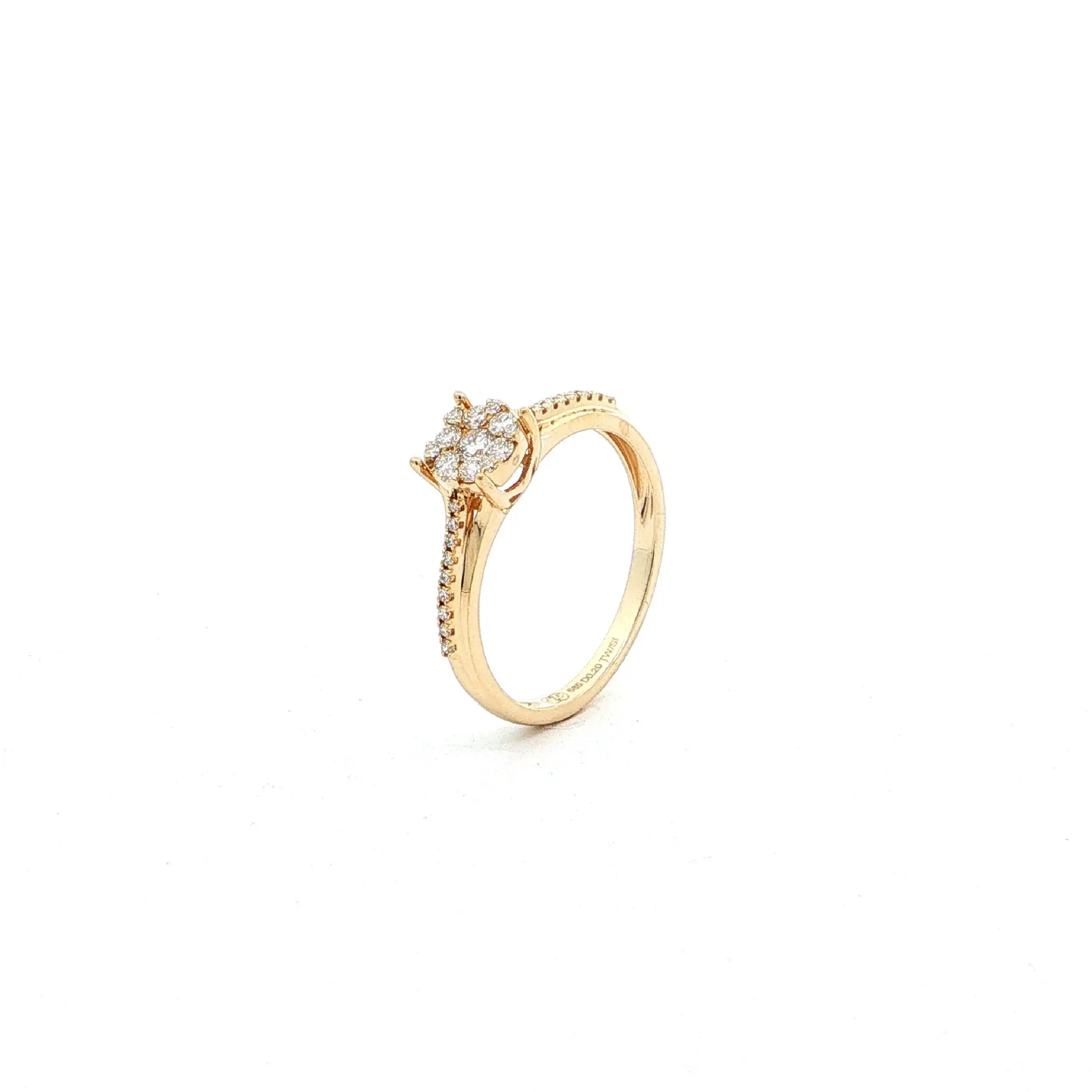 Ring Gelbgold mit Brillanten, graviert mit 0,20ct. TW/SI