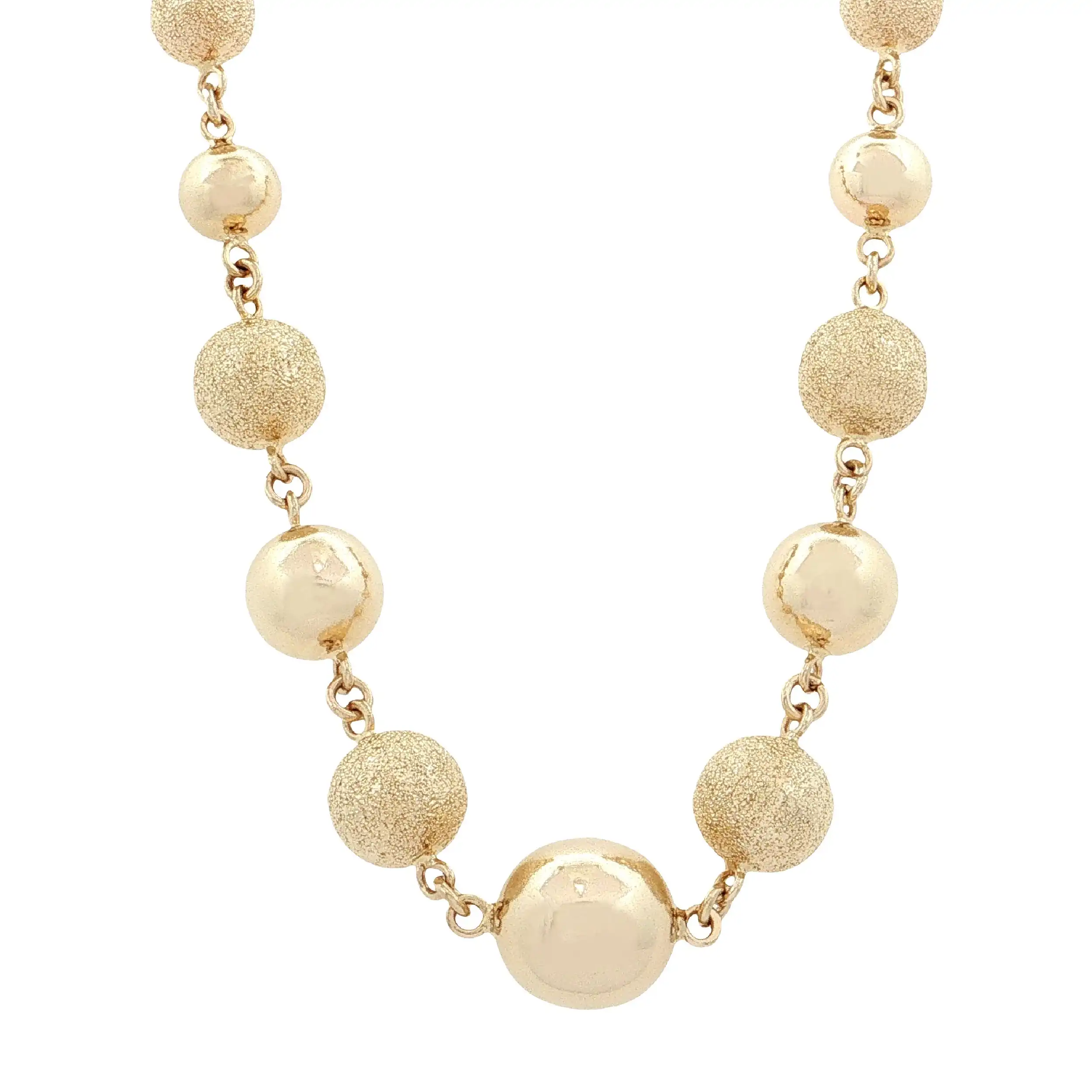 Kette Gelbgold mit Kugeln Halbmattiert Kette Gelbgold mit Kugeln Halbmattiert