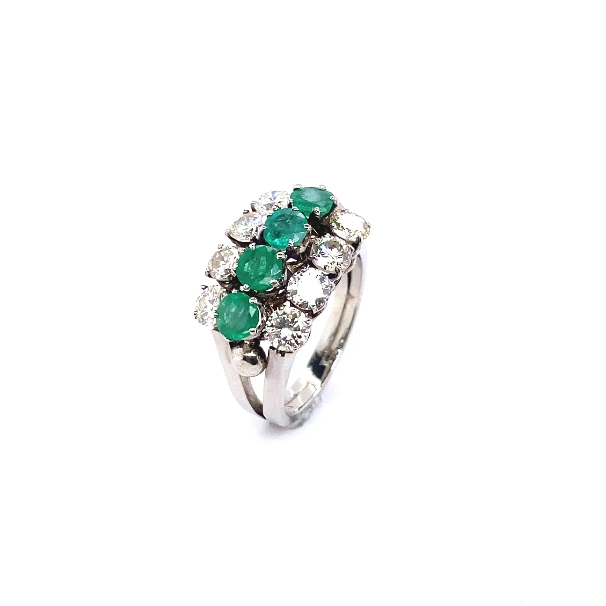 Ring Gelbgold mit Smaragd und Brillanten Ring Gelbgold mit Smaragd und Brillanten