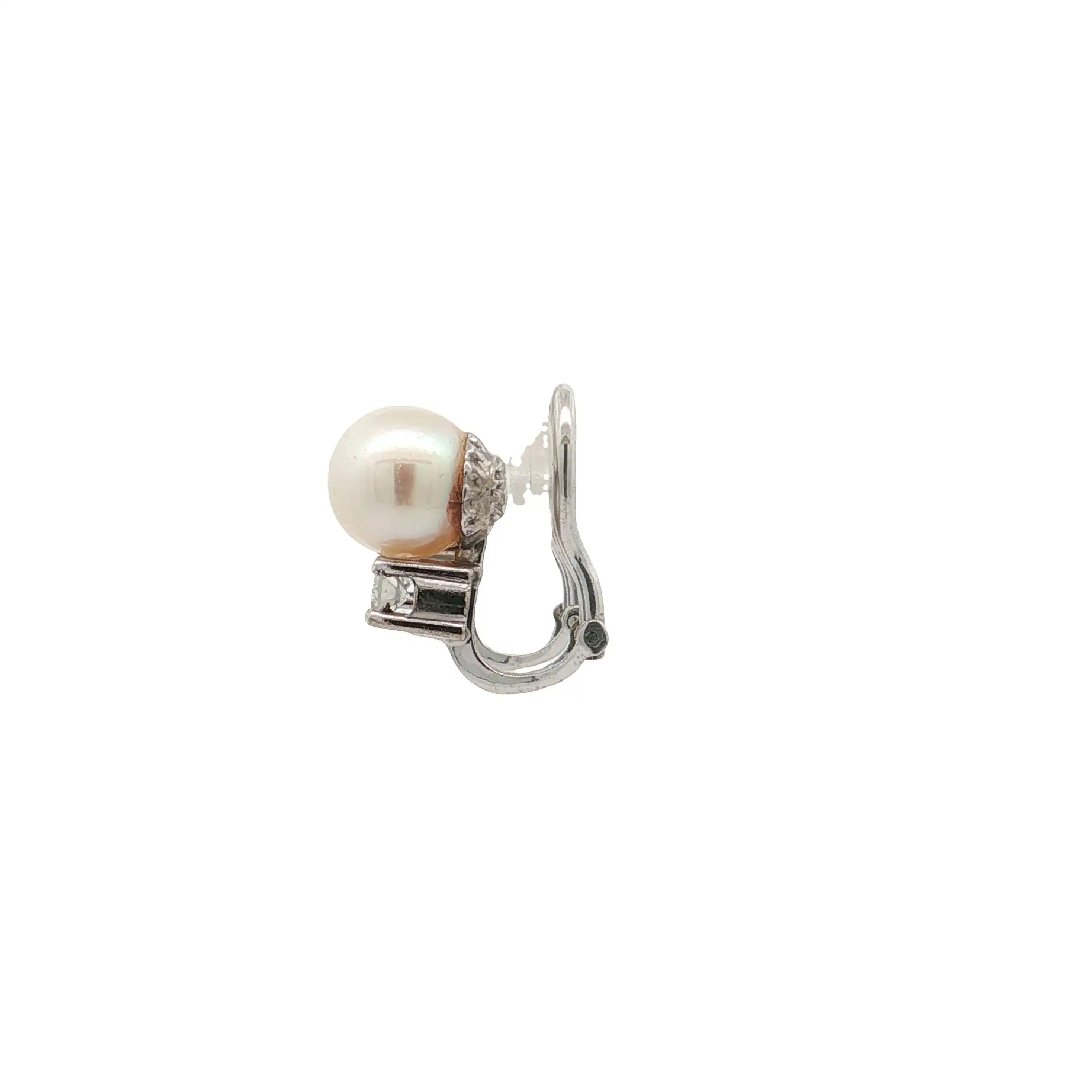 Ohrclips Weißgold mit Perle & Brillanten Ohrclips Weißgold mit Perle & Brillanten