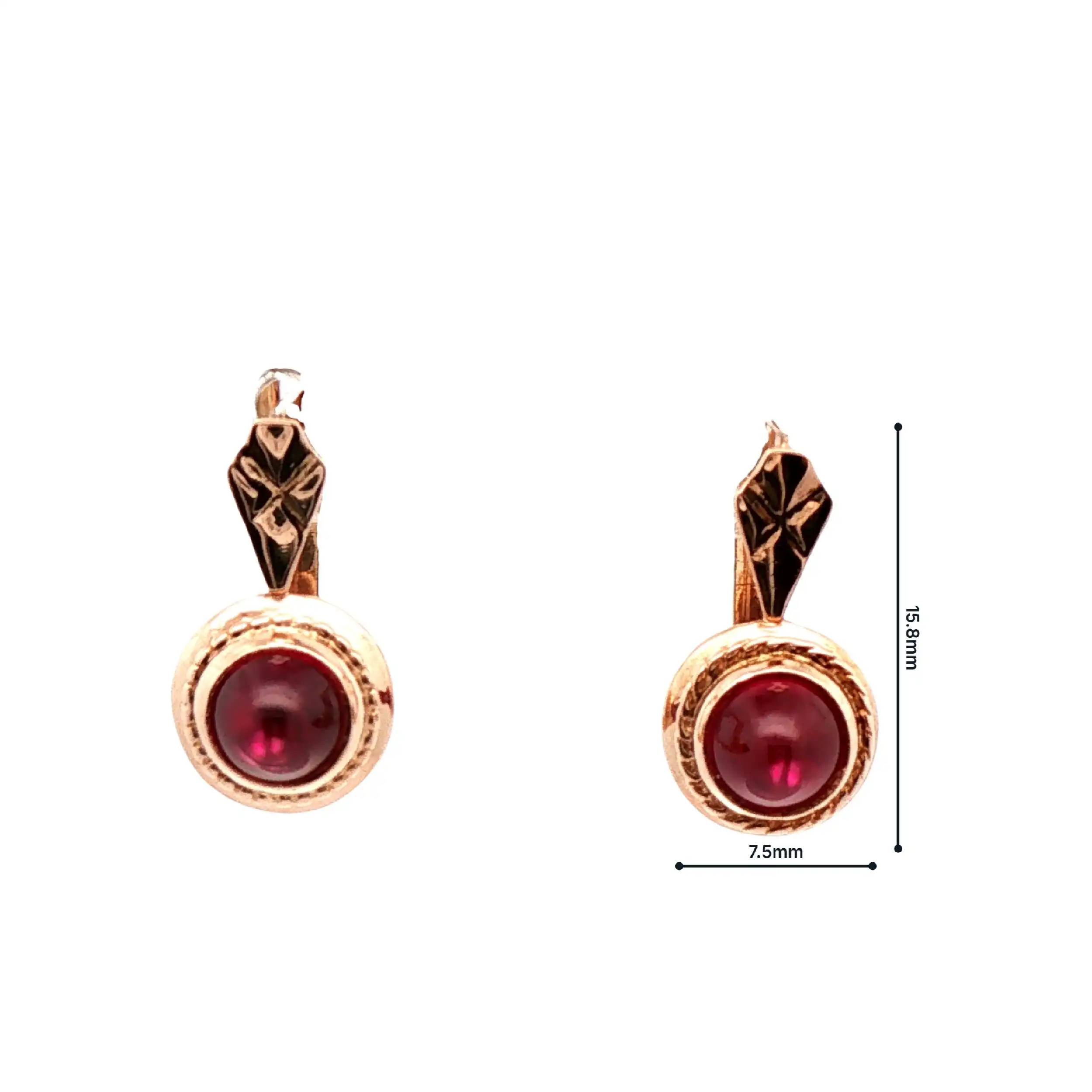 Ohrringe Rosegold mit Rubin