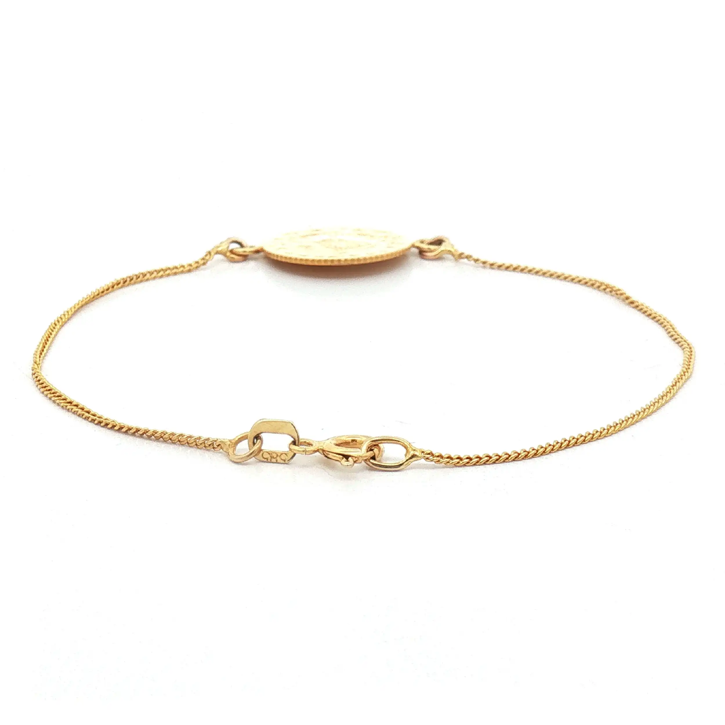 Panzerarmband Gelbgold mit Münze