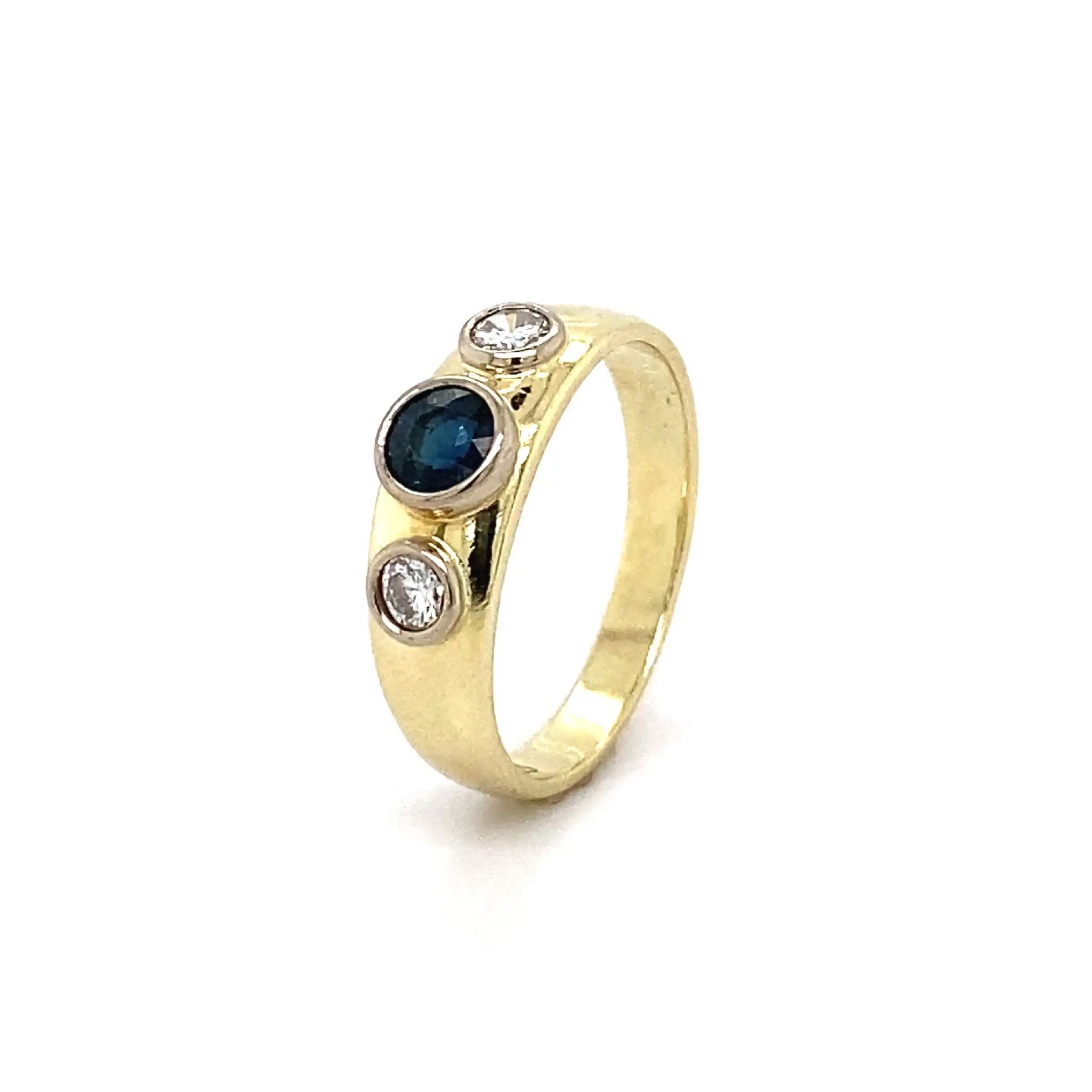 Ring Gelbgold mit Saphir und Brillanten Ring Gelbgold mit Saphir und Brillanten