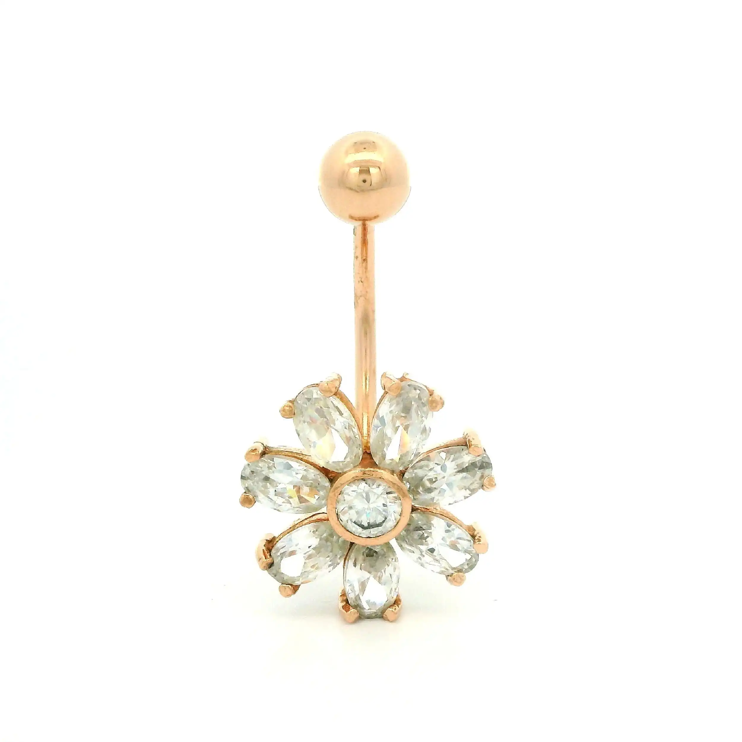 Bauchnabelpiercing Rosegold mit Zirkonia Bauchnabelpiercing Rosegold mit Zirkonia