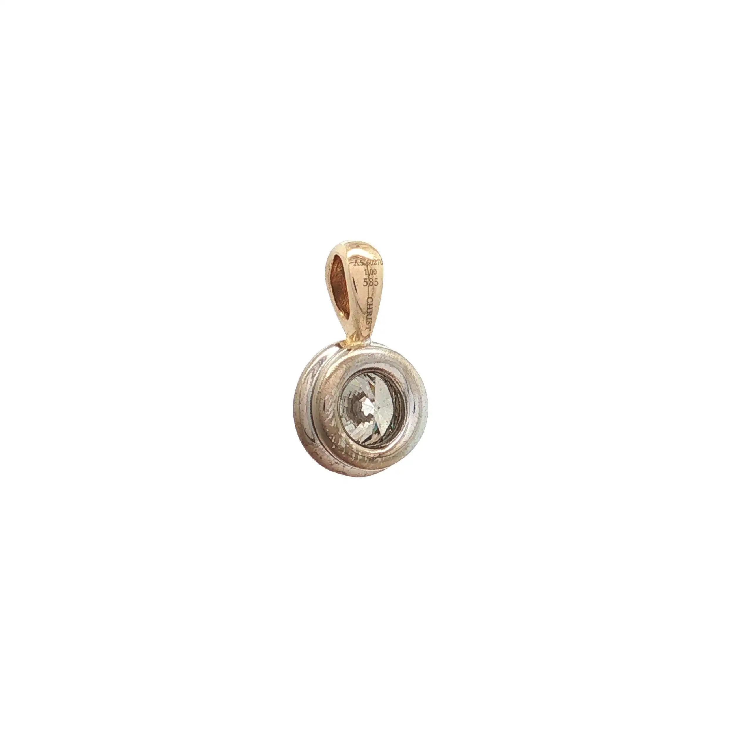 Anhänger Bicolor Christ mit Brillant Solitär, graviert mit 1,00ct Anhänger Bicolor Christ mit Brillant Solitär, graviert mit 1,00ct