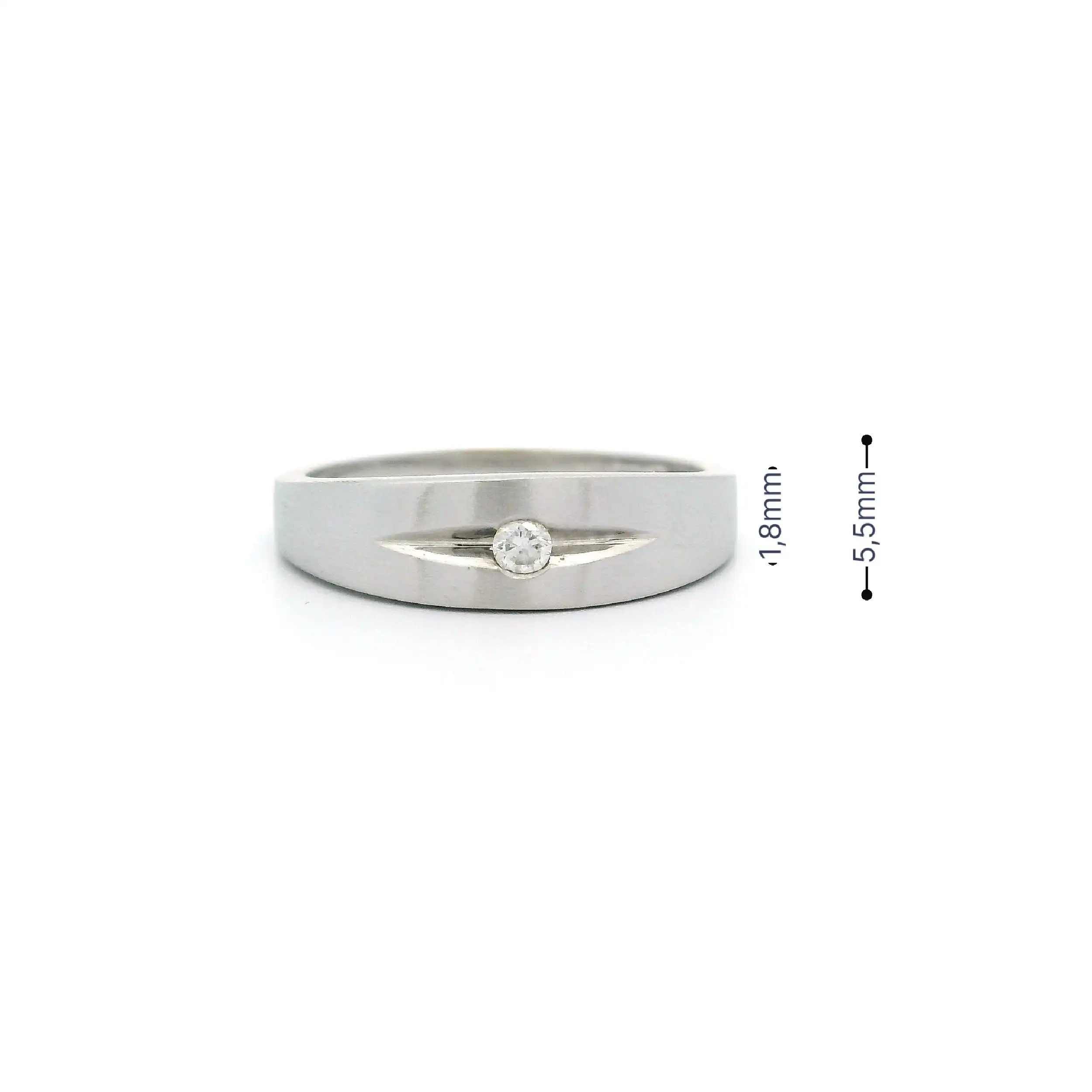 Ring Weißgold mattiert mit Brillant