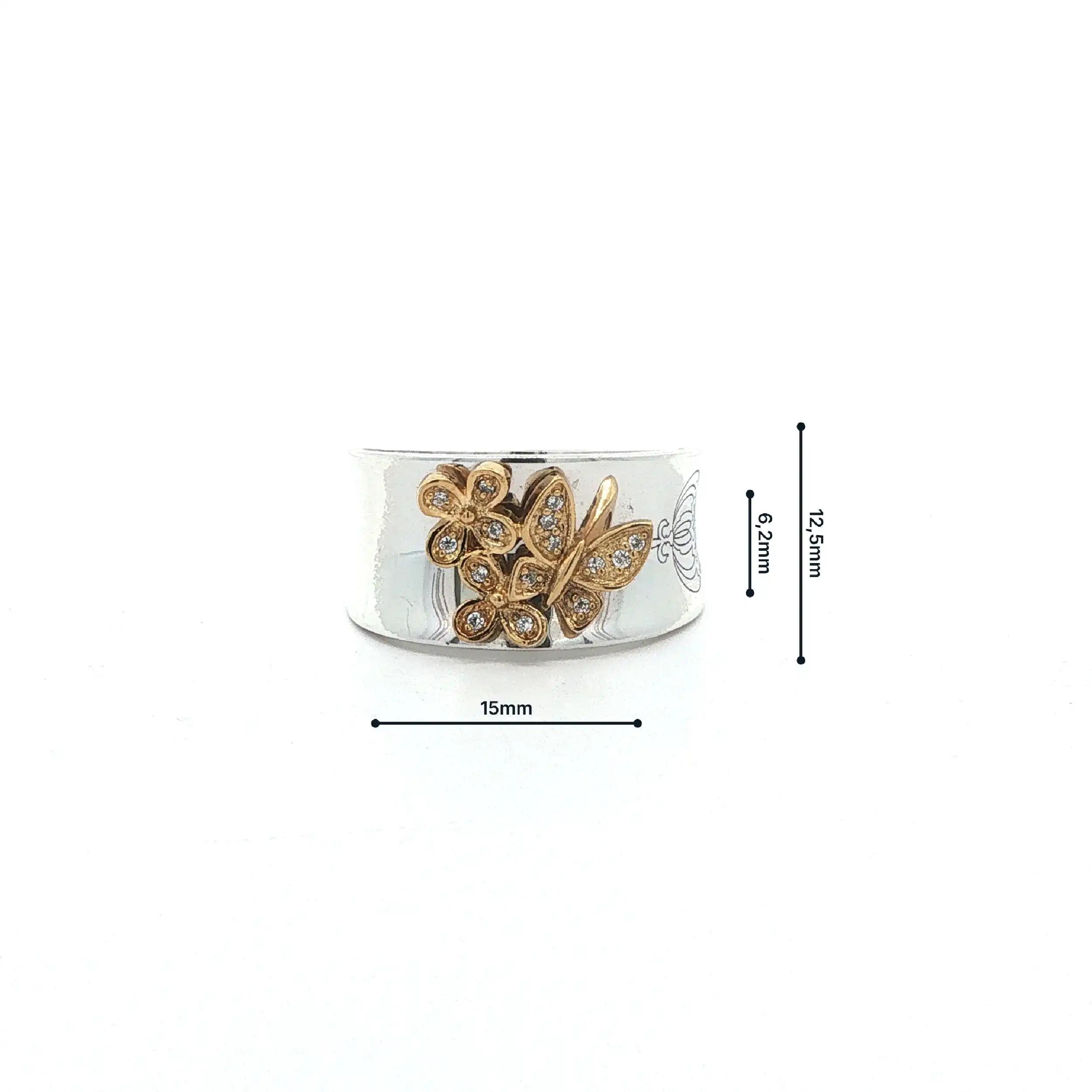 Ring Silber vergoldet mit Zirkonia Ring Silber vergoldet mit Zirkonia