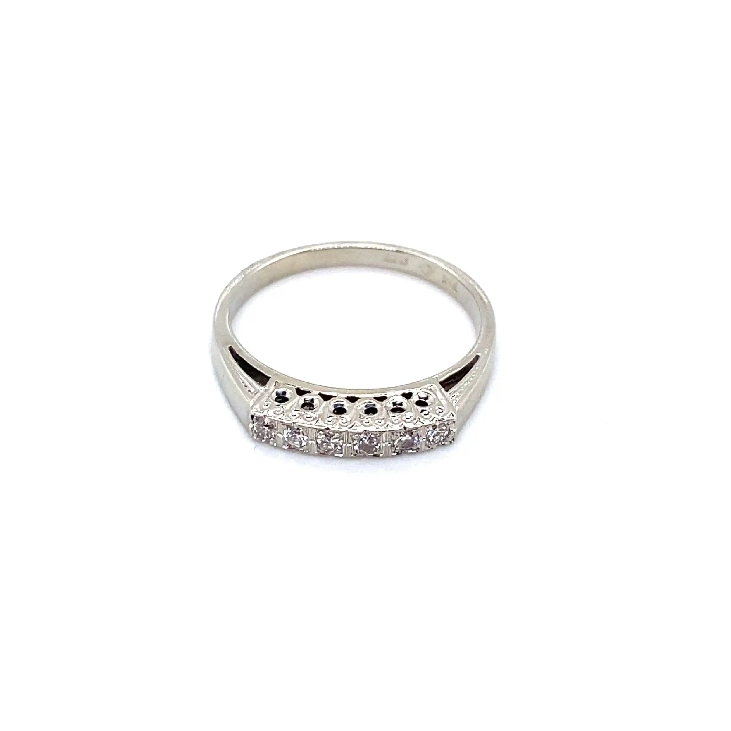 Ring Weißgold mit Brillanten, graviert mit 0,12ct Ring Weißgold mit Brillanten, graviert mit 0,12ct