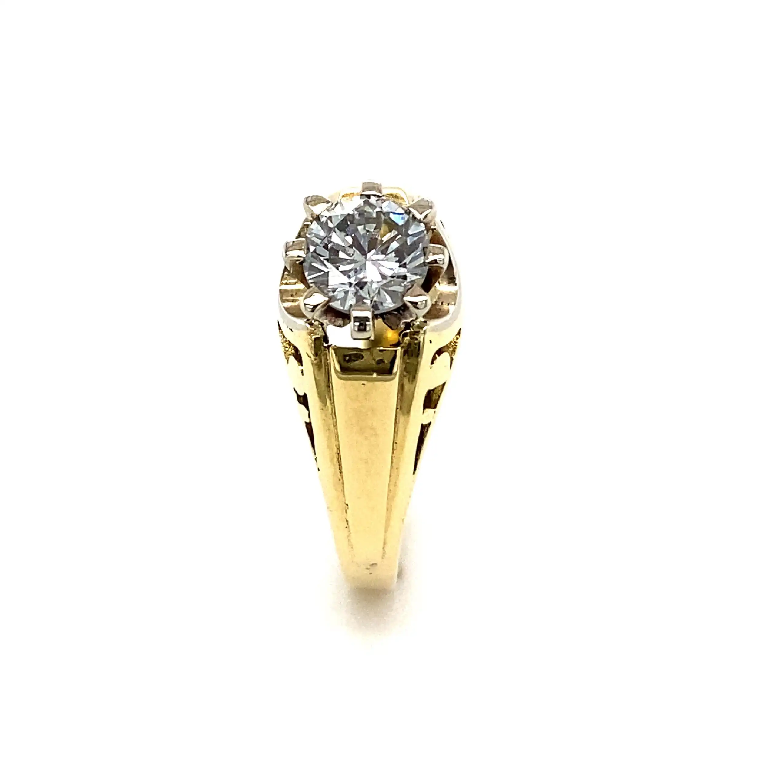 Ring Gelbgold mit Brillant, graviert mit 0,70ct.