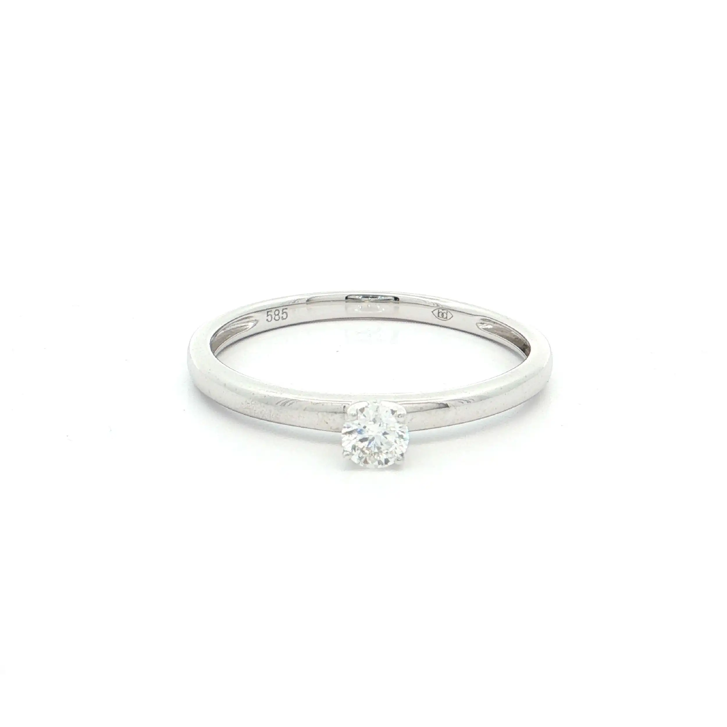 Solitärring Weißgold mit Brillant 0,20ct