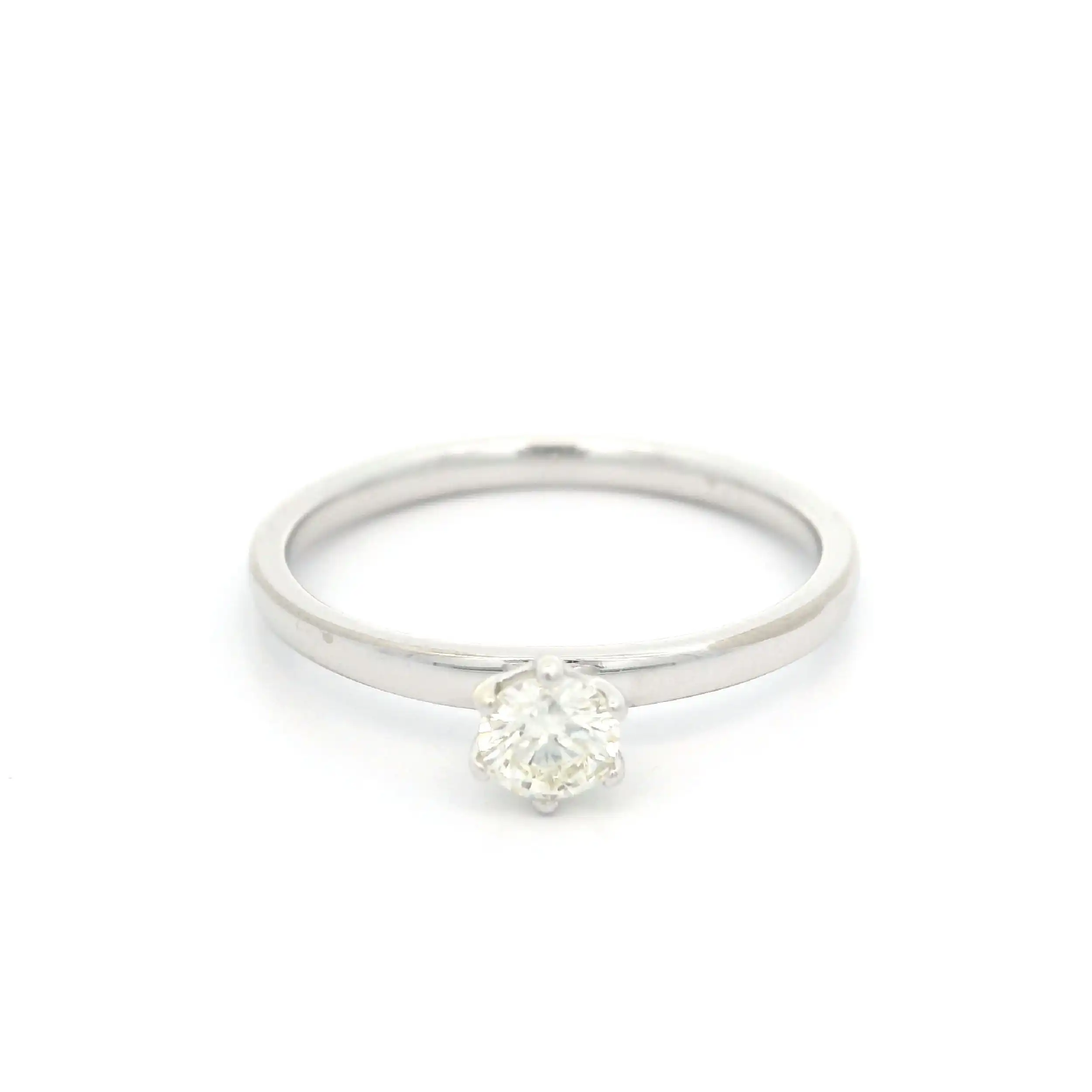 Ring Weißgold mit Brillant von Christ, graviert 0,20ct.