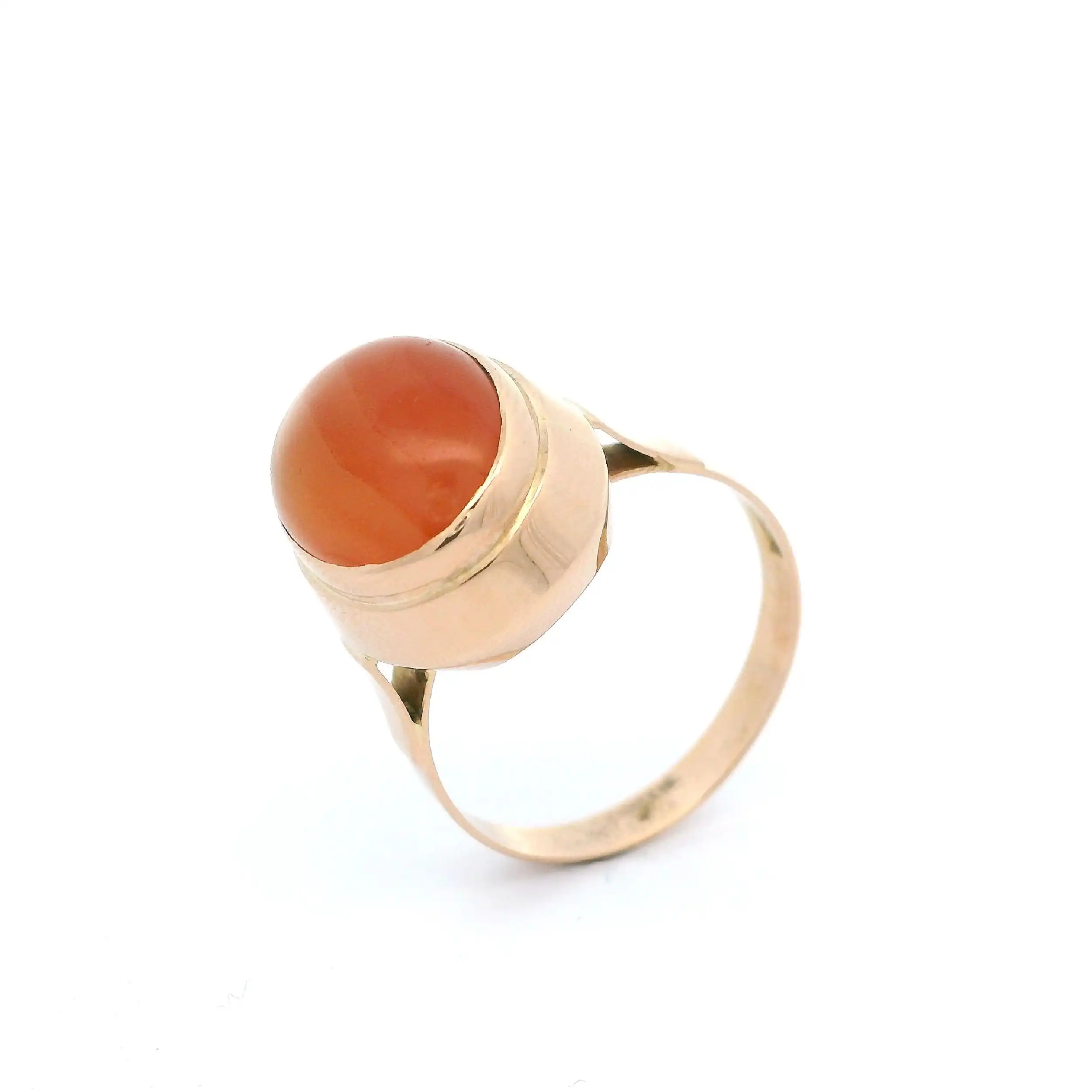 Ring Roségold mit Feuerachat Cabochon