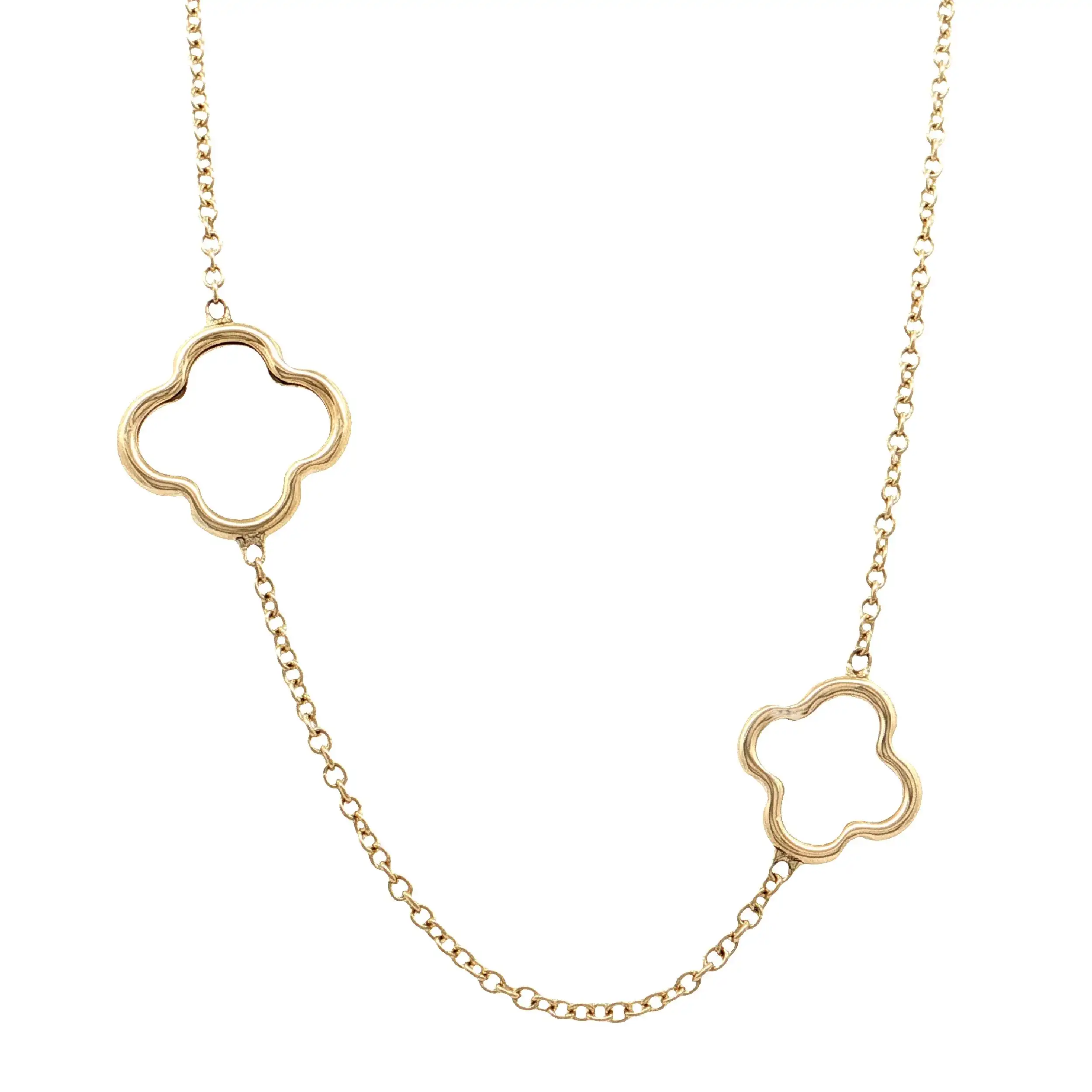 Ankercollier Gelbgold mit Blumenelementen
