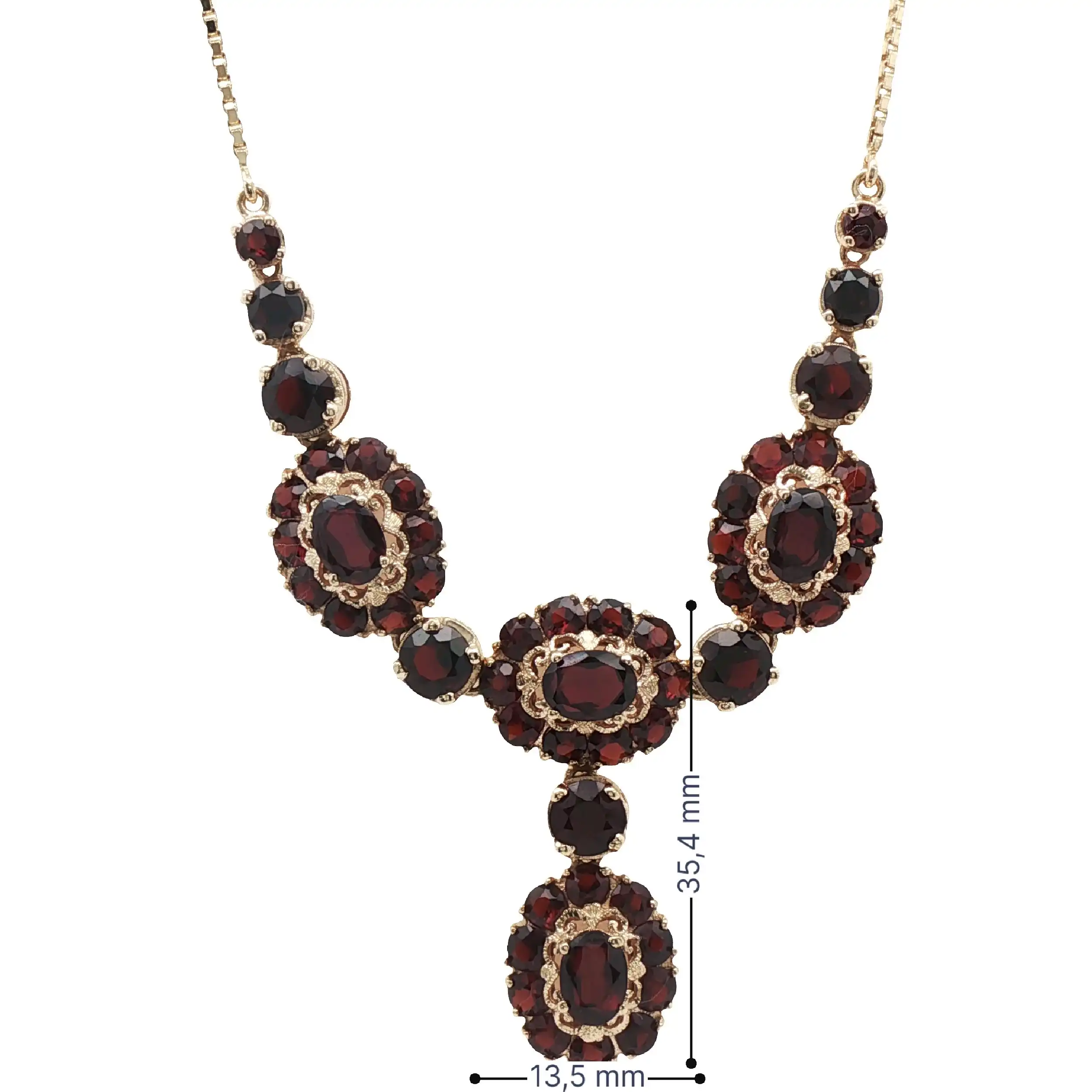 Collier Gelbgold mit Granat Collier Gelbgold mit Granat