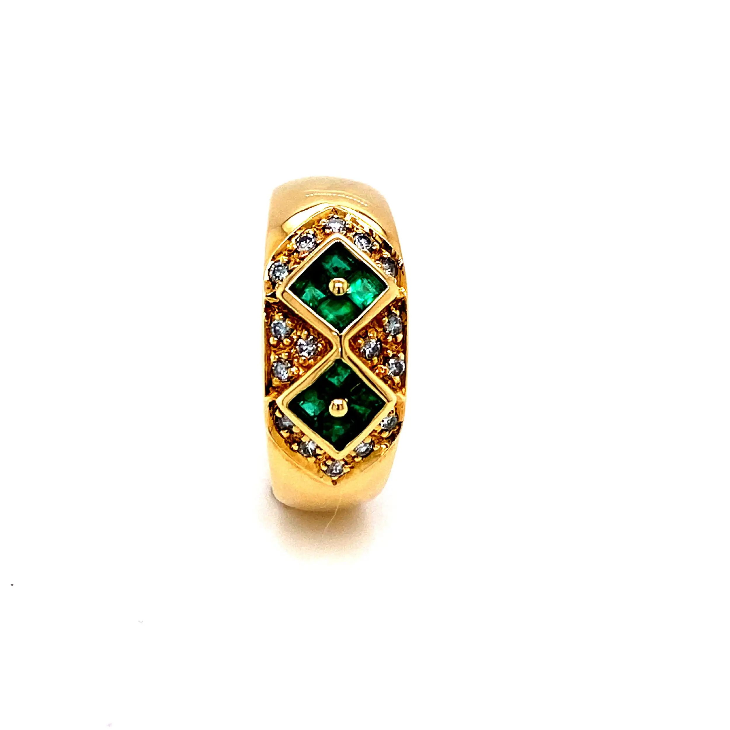 Ring Gelbgold mit Brillanten und Smaragd Ring Gelbgold mit Brillanten und Smaragd