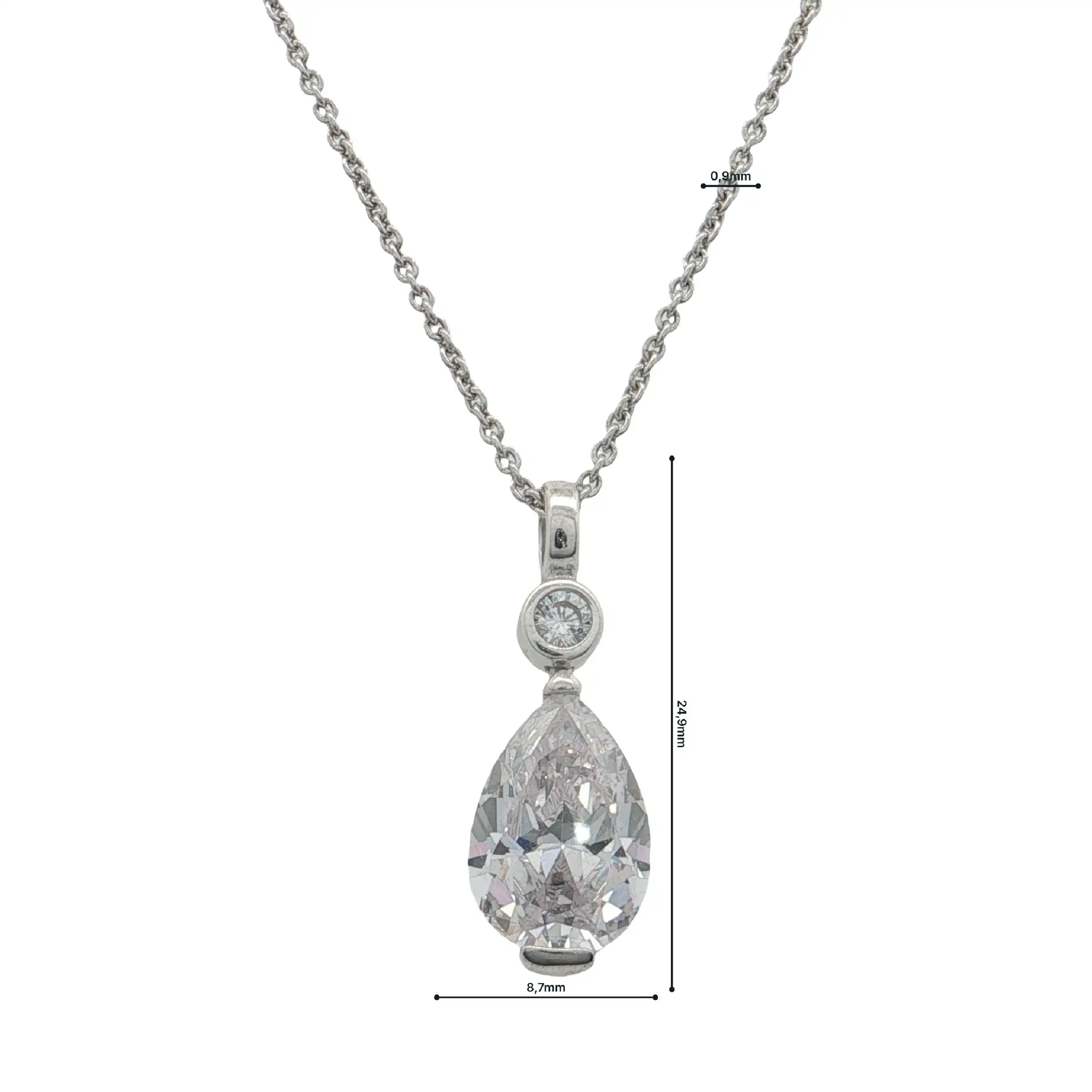 Kette Silber mit Anhänger mit Zirkonia Kette Silber mit Anhänger mit Zirkonia