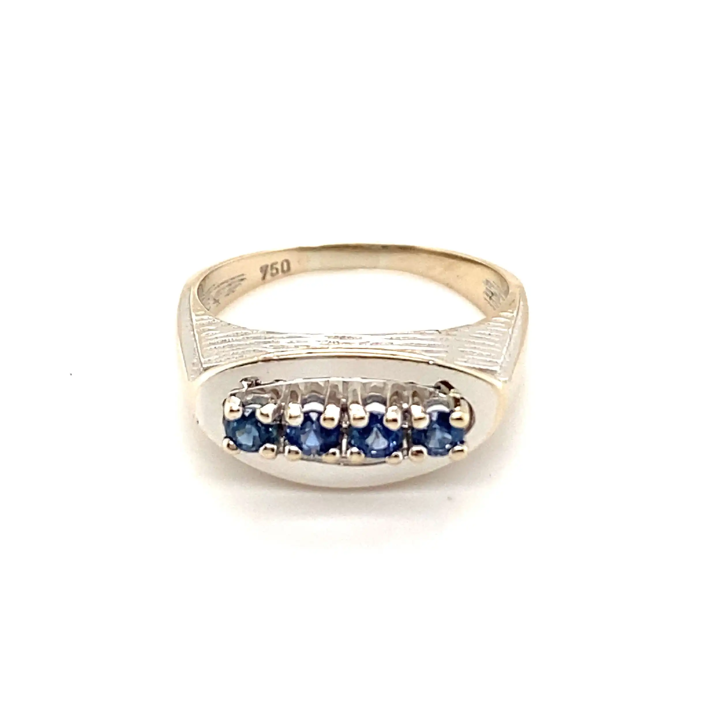 Ring Weißgold mit blauen Farbsteinen