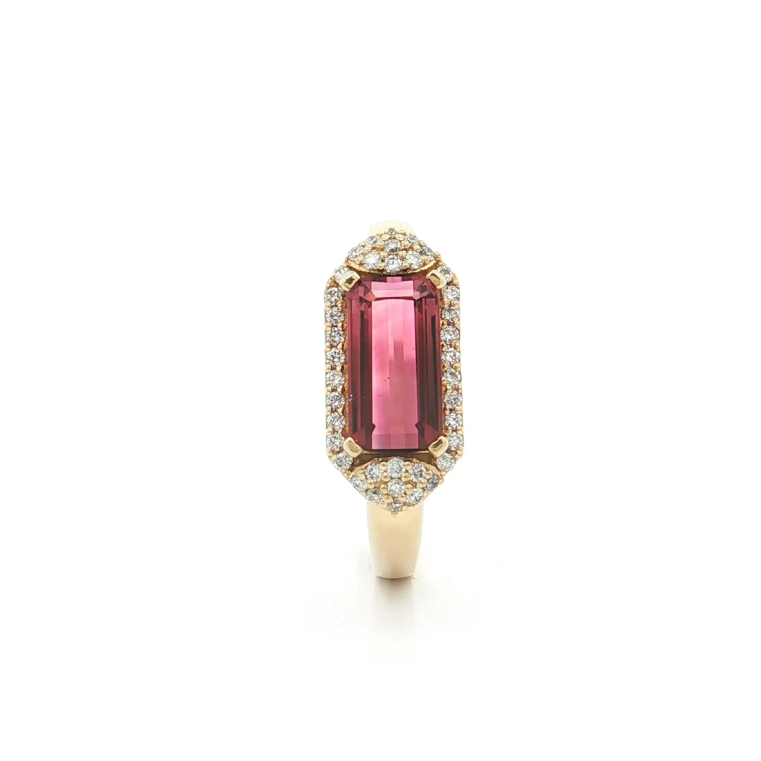 Ring Gelbgold mit Nigerianischerm Neon Turmalin und Diamanten, mit Amayani Expertise