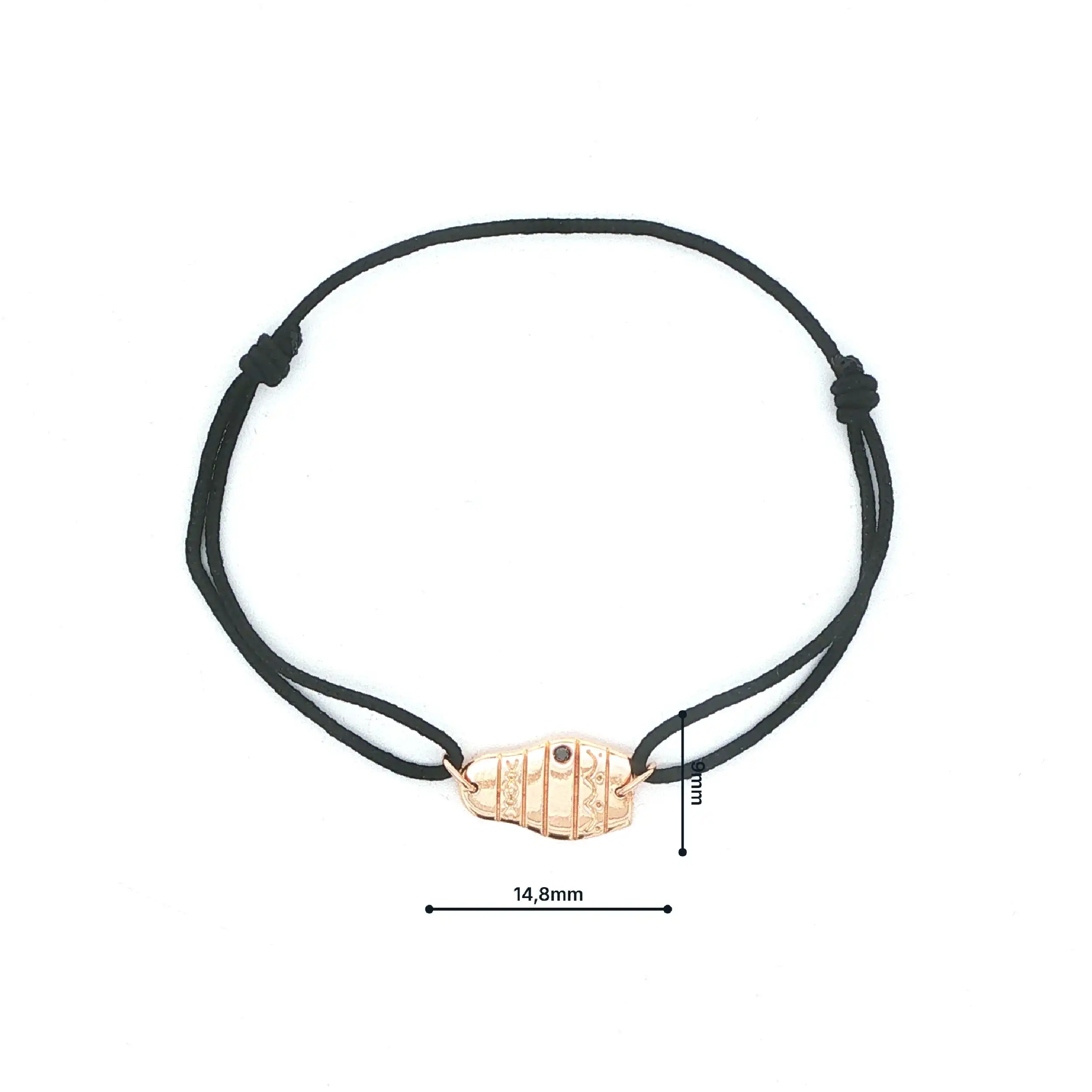 Stoffarmband mit Roségoldelement mit Fancy-Diamond von Korloff-Paris