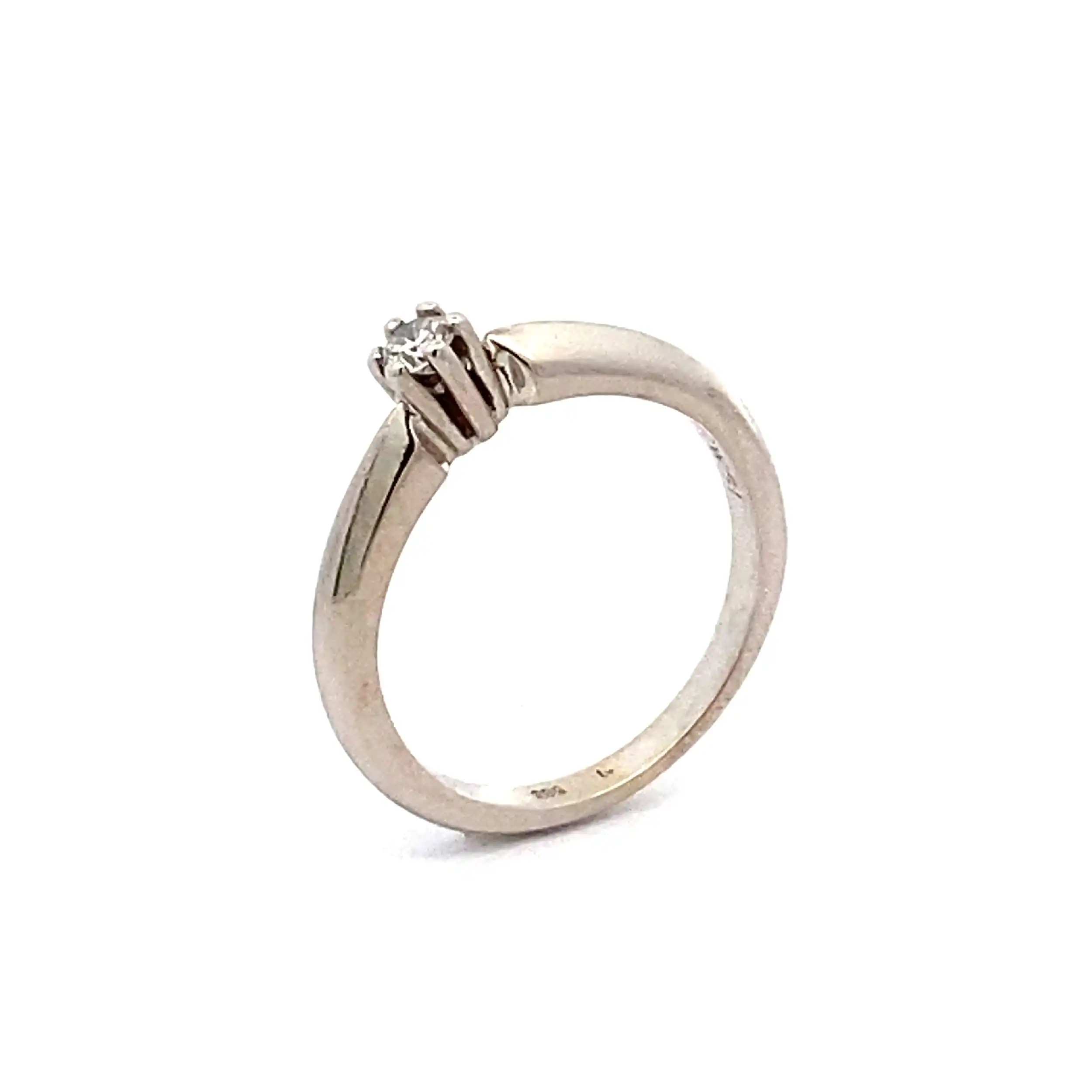 Ring Weißgold mit Brillant, graviert mit 0,10ct. W/SI