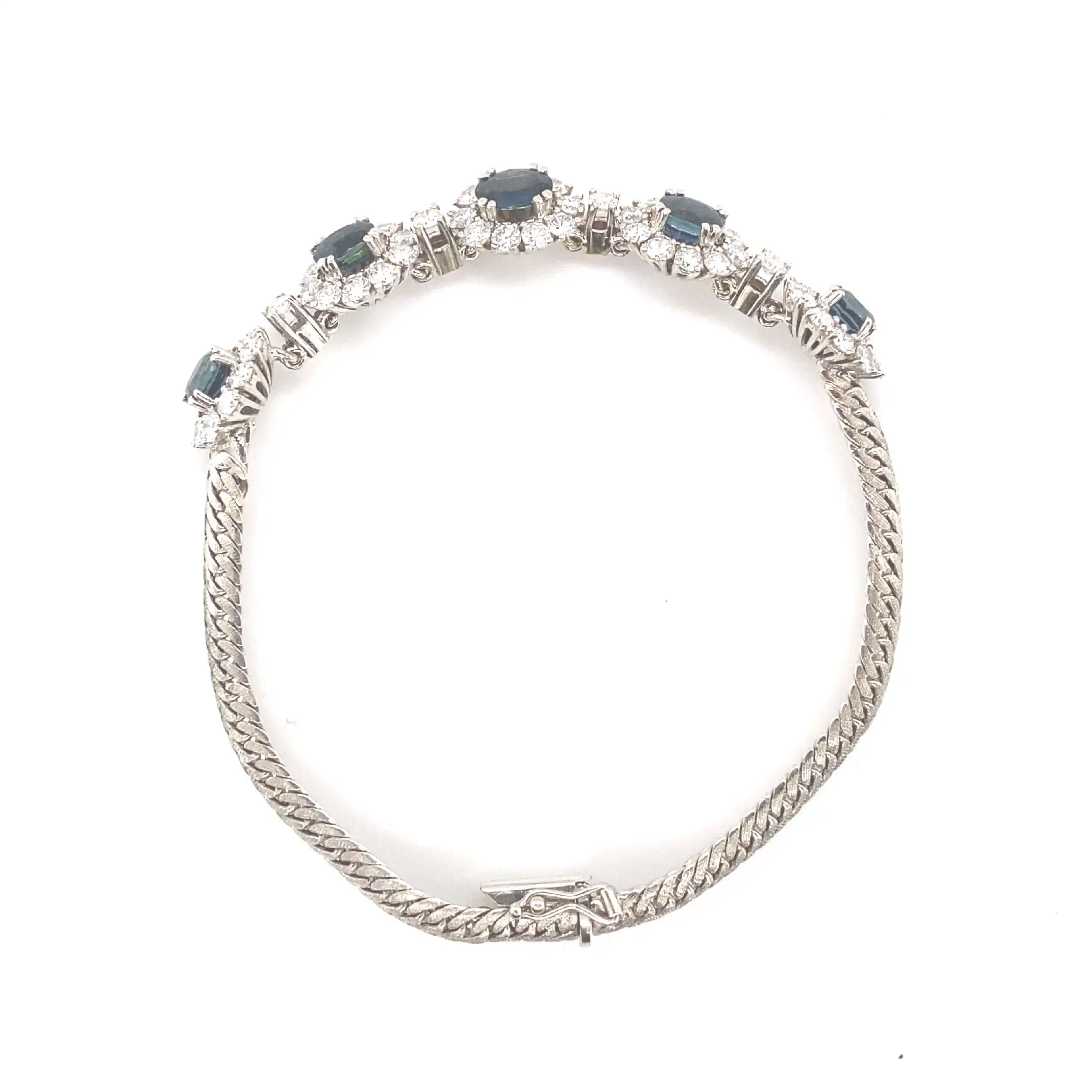 Armband Weißgold mit Saphir und Brillanten, mit EPL Expertise Armband Weißgold mit Saphir und Brillanten, mit EPL Expertise