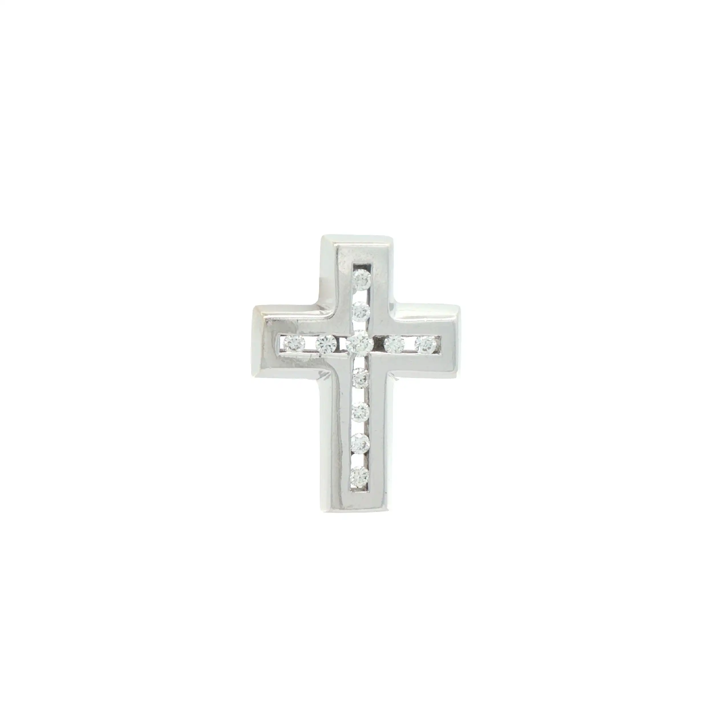 Anhänger Weißgold Kreuz mit Brillanten