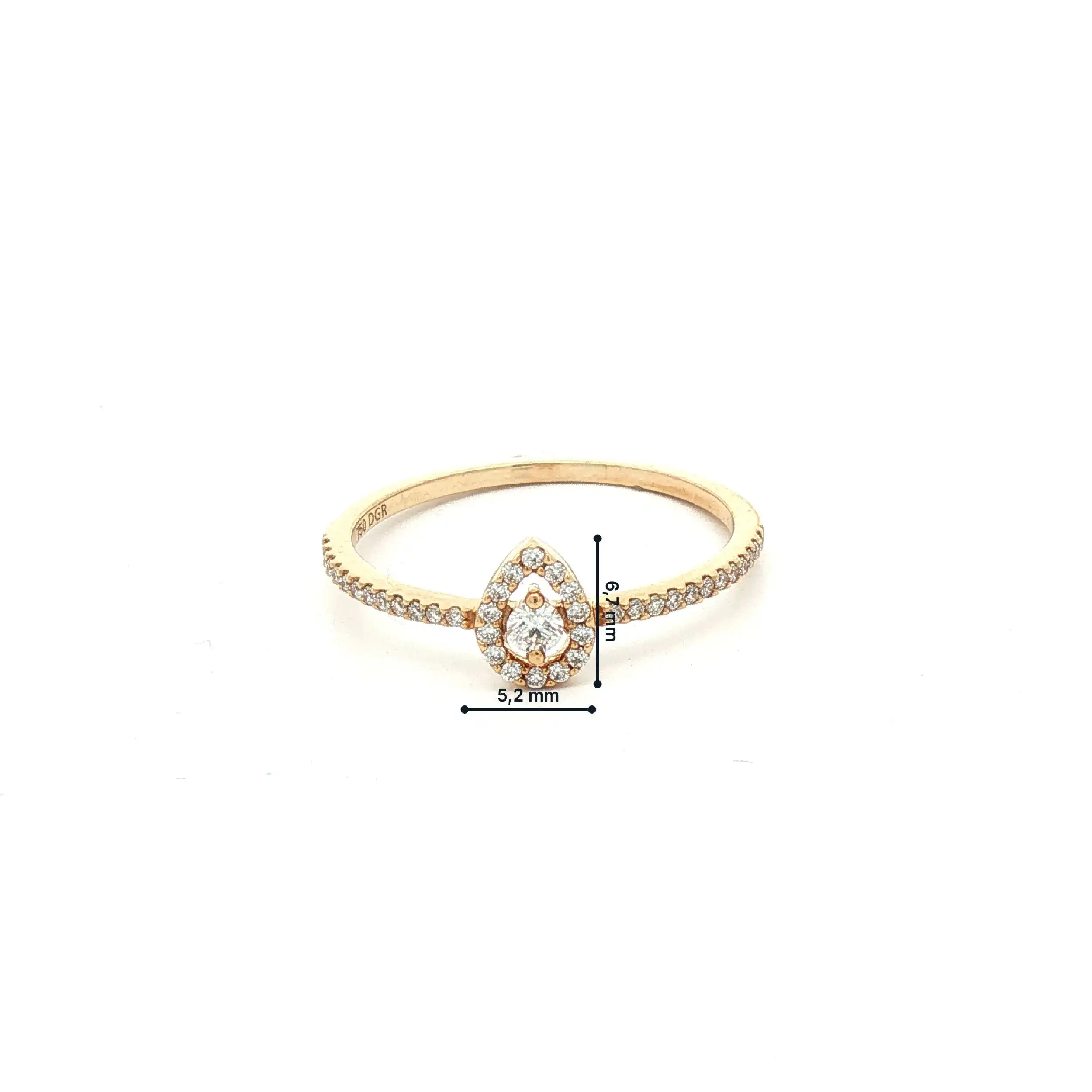 Ring Gelbgold "Tropfen" mit Brillanten Ring Gelbgold "Tropfen" mit Brillanten