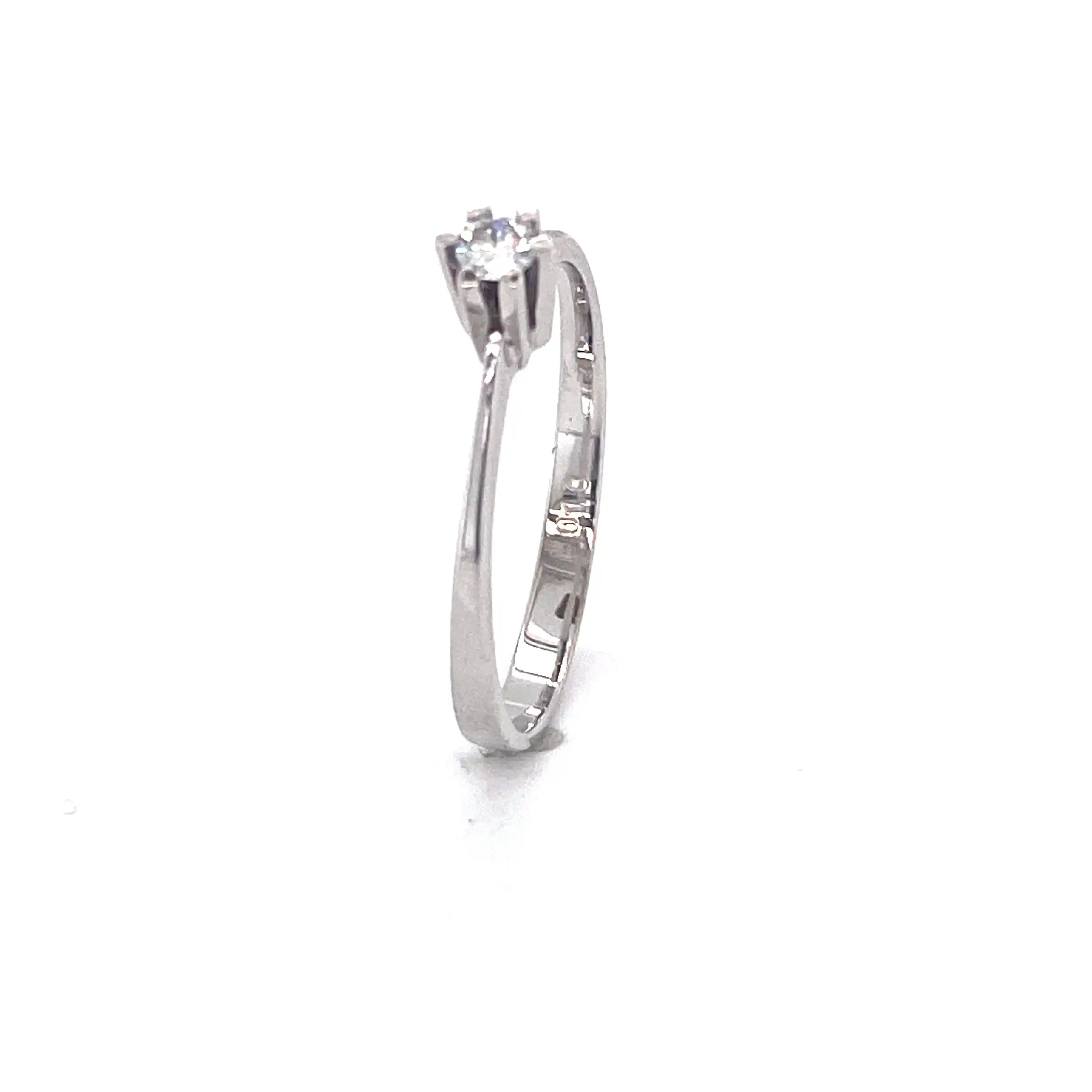 Ring Weißgold mit Brillant, graviert mit 0,10ct.