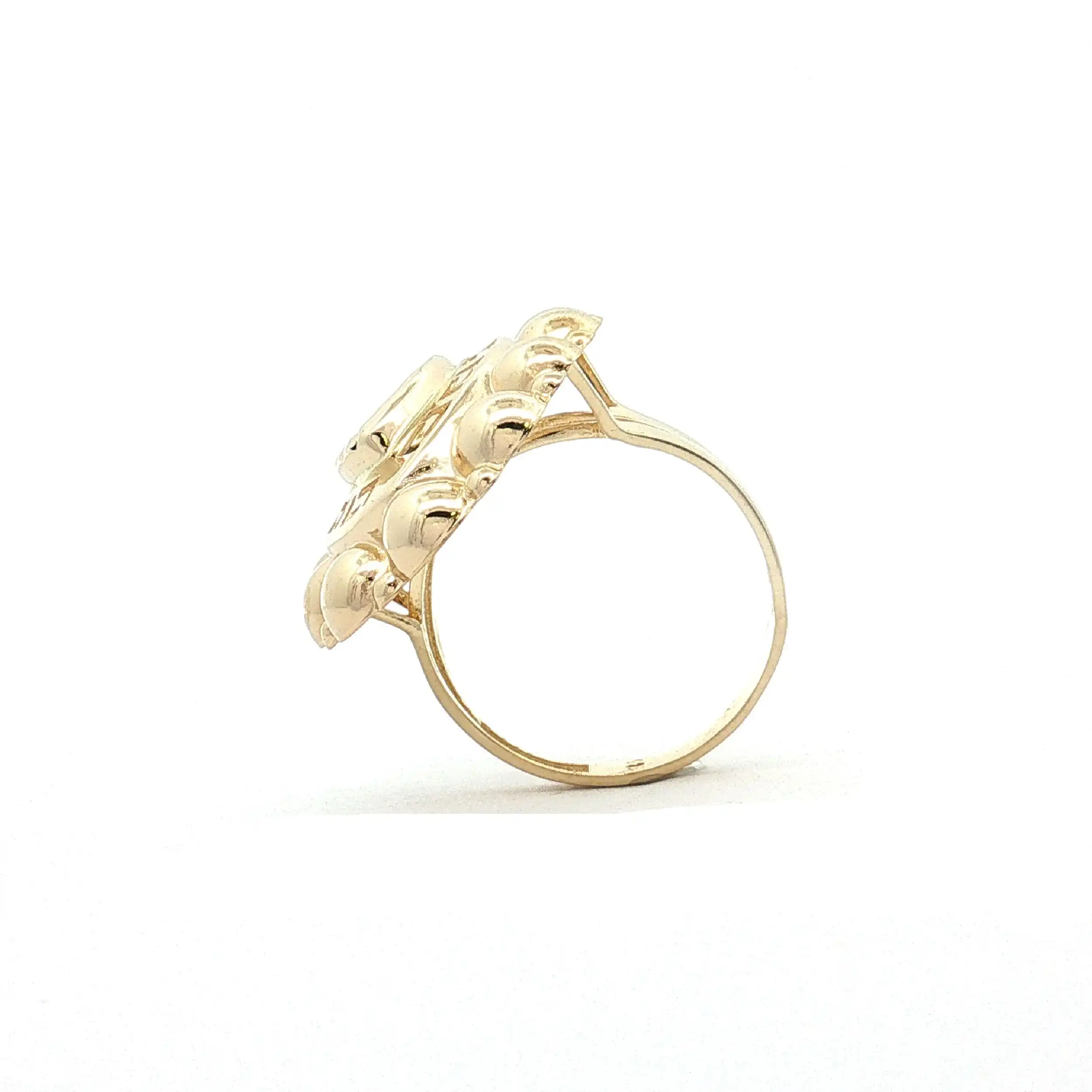 Ring Gelbgold mit grünem Stein