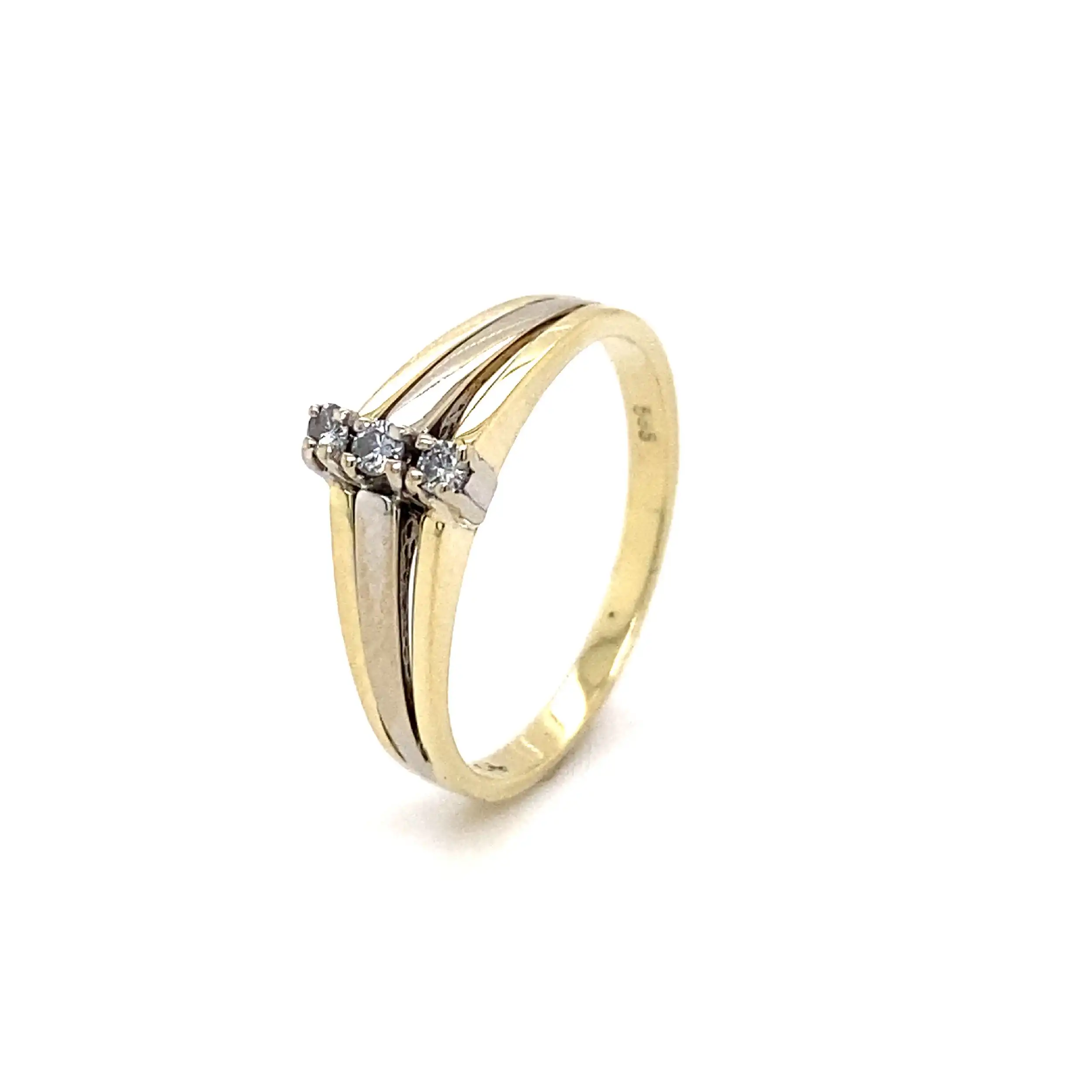Ring Bicolor mit Brillanten, graviert mit 0,10ct Ring Bicolor mit Brillanten, graviert mit 0,10ct
