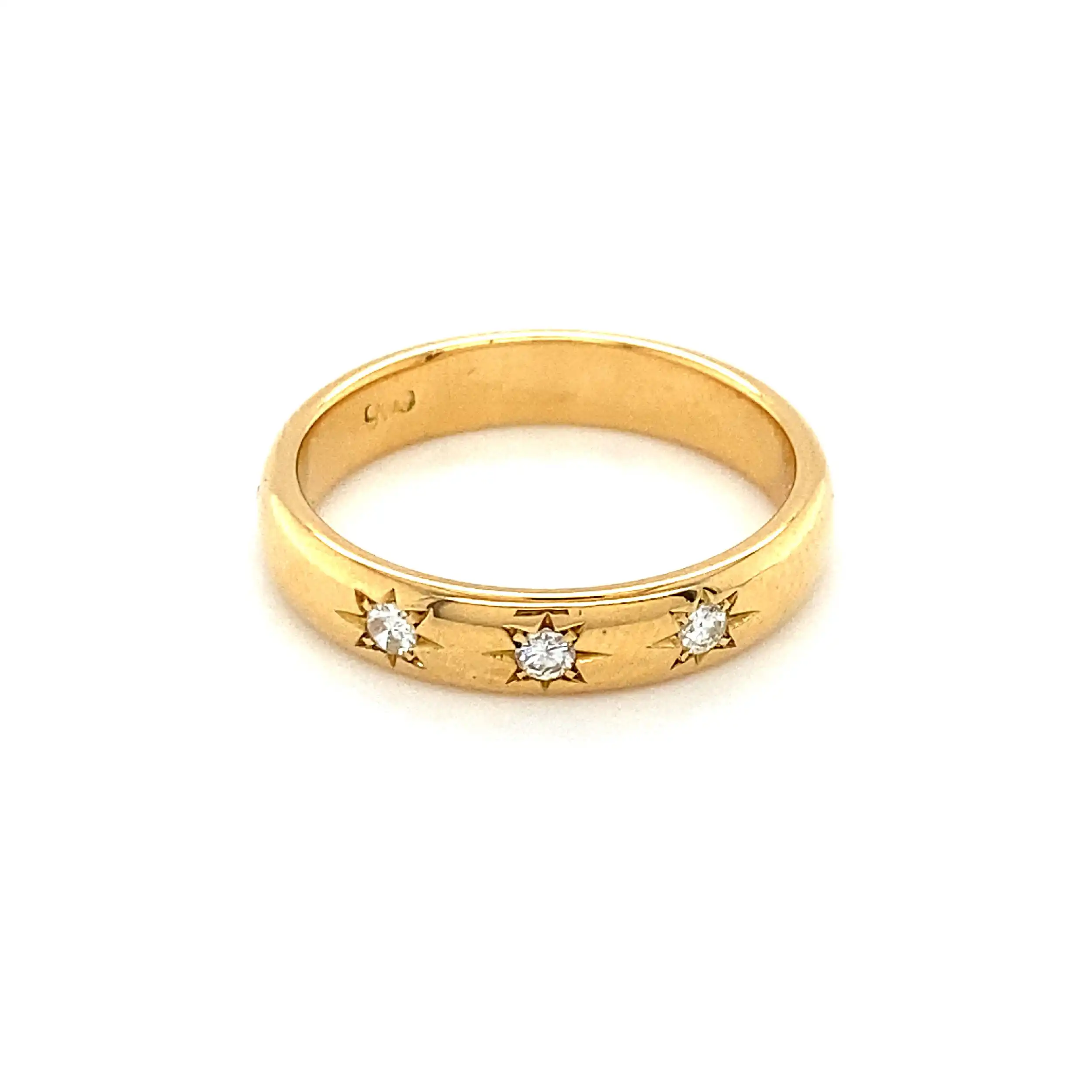 Ring Gelbgold mit Brillanten, graviert 0,08ct. Ring Gelbgold mit Brillanten, graviert 0,08ct.