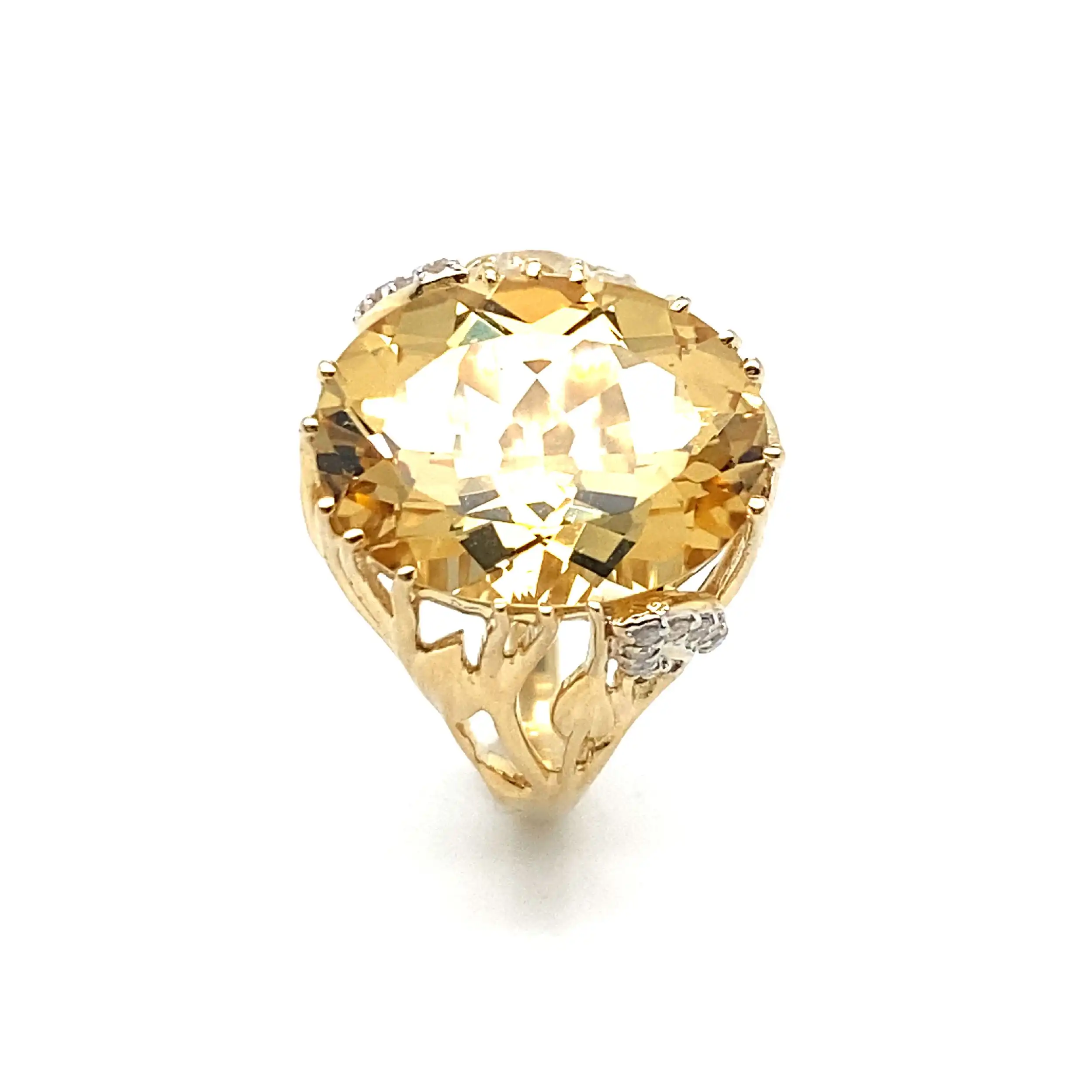 Ring Gelbgold mit Heliodor und Diamanten, mit EPL Expertise Ring Gelbgold mit Heliodor und Diamanten, mit EPL Expertise