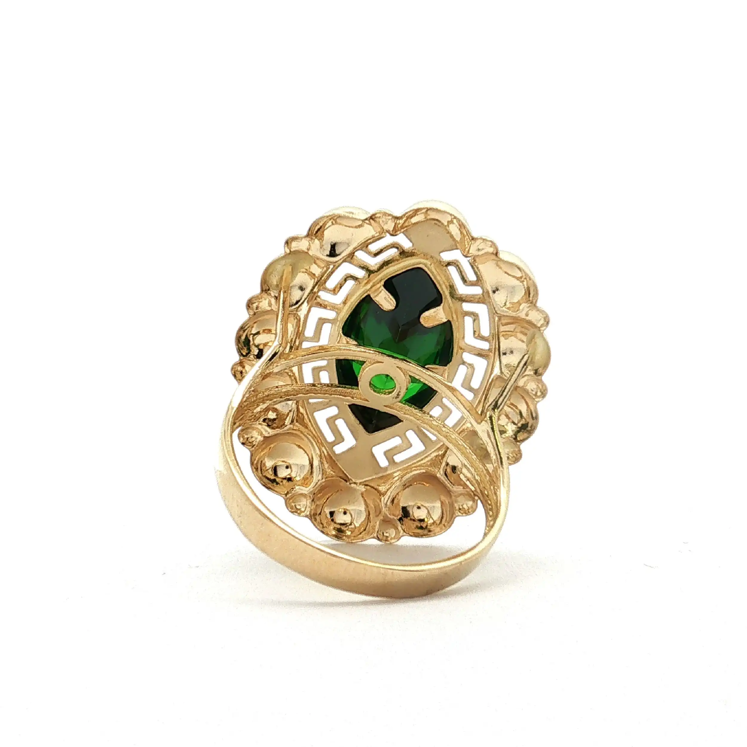 Ring Gelbgold mit grünem Stein