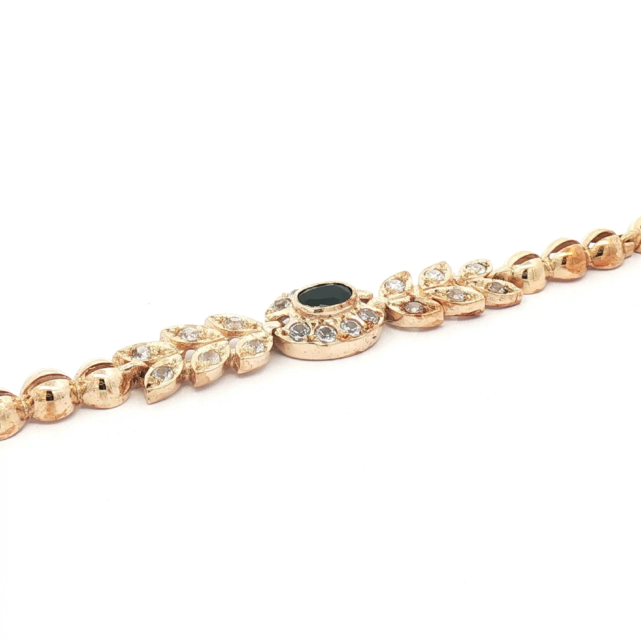 Armband Gelbgold mit blauem Farbstein und Zirkonia Armband Gelbgold mit blauem Farbstein und Zirkonia
