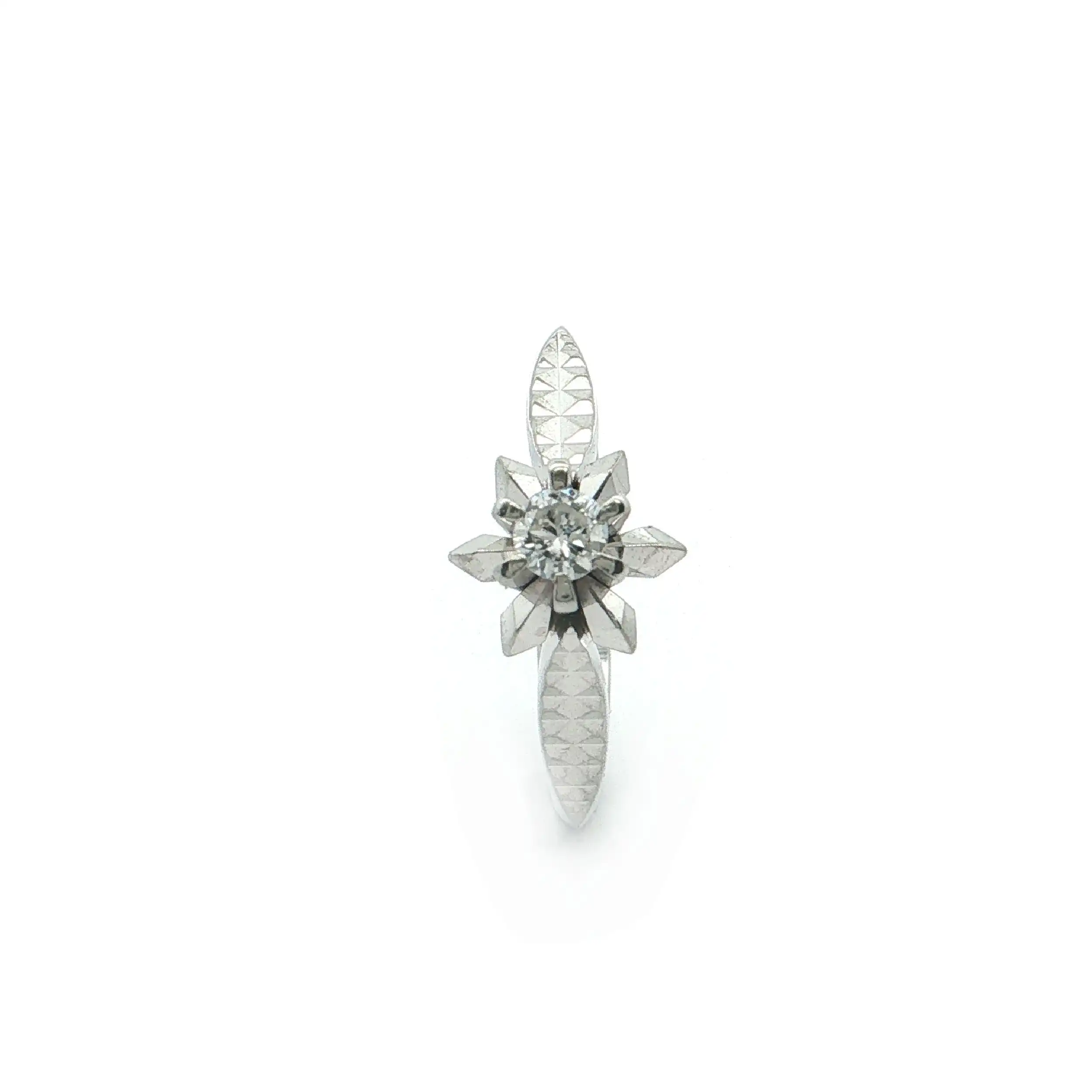 Ring Weißgold mit Brillant, graviert mit 0,13ct Ring Weißgold mit Brillant, graviert mit 0,13ct
