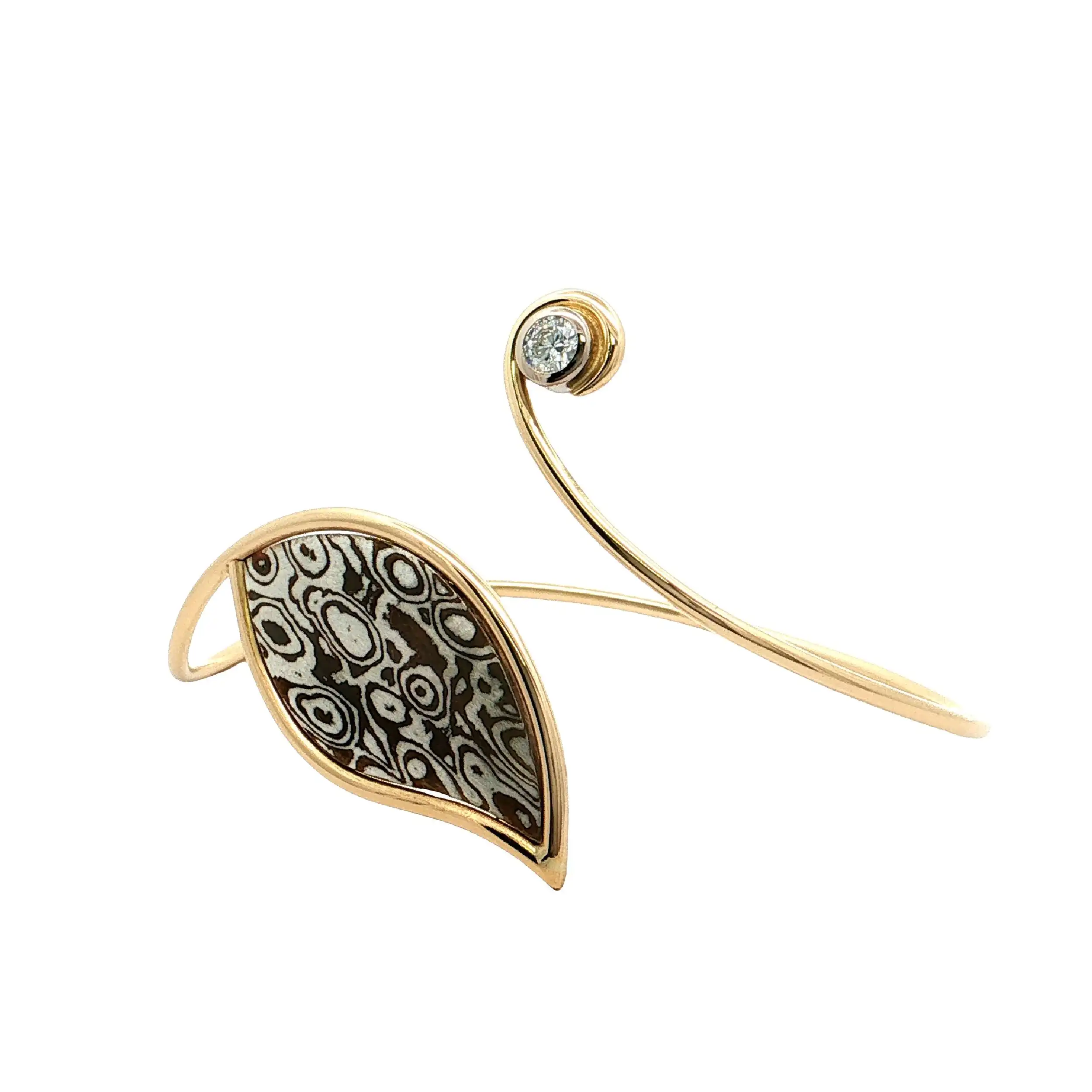 Armreif Bicolor mit Brillant "Blatt"