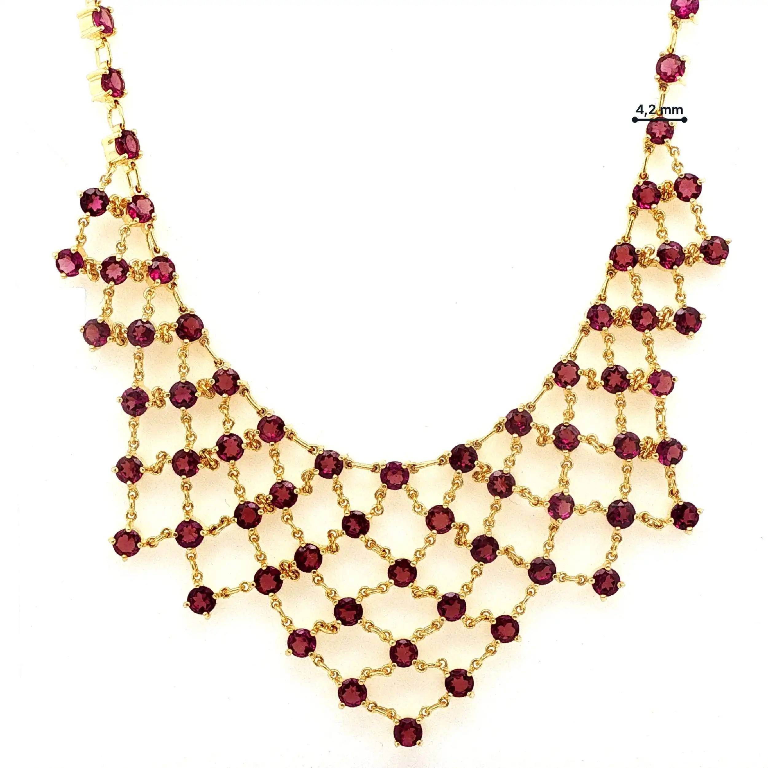 Collier Silber vergoldet mit lila Farbsteinen Collier Silber vergoldet mit lila Farbsteinen