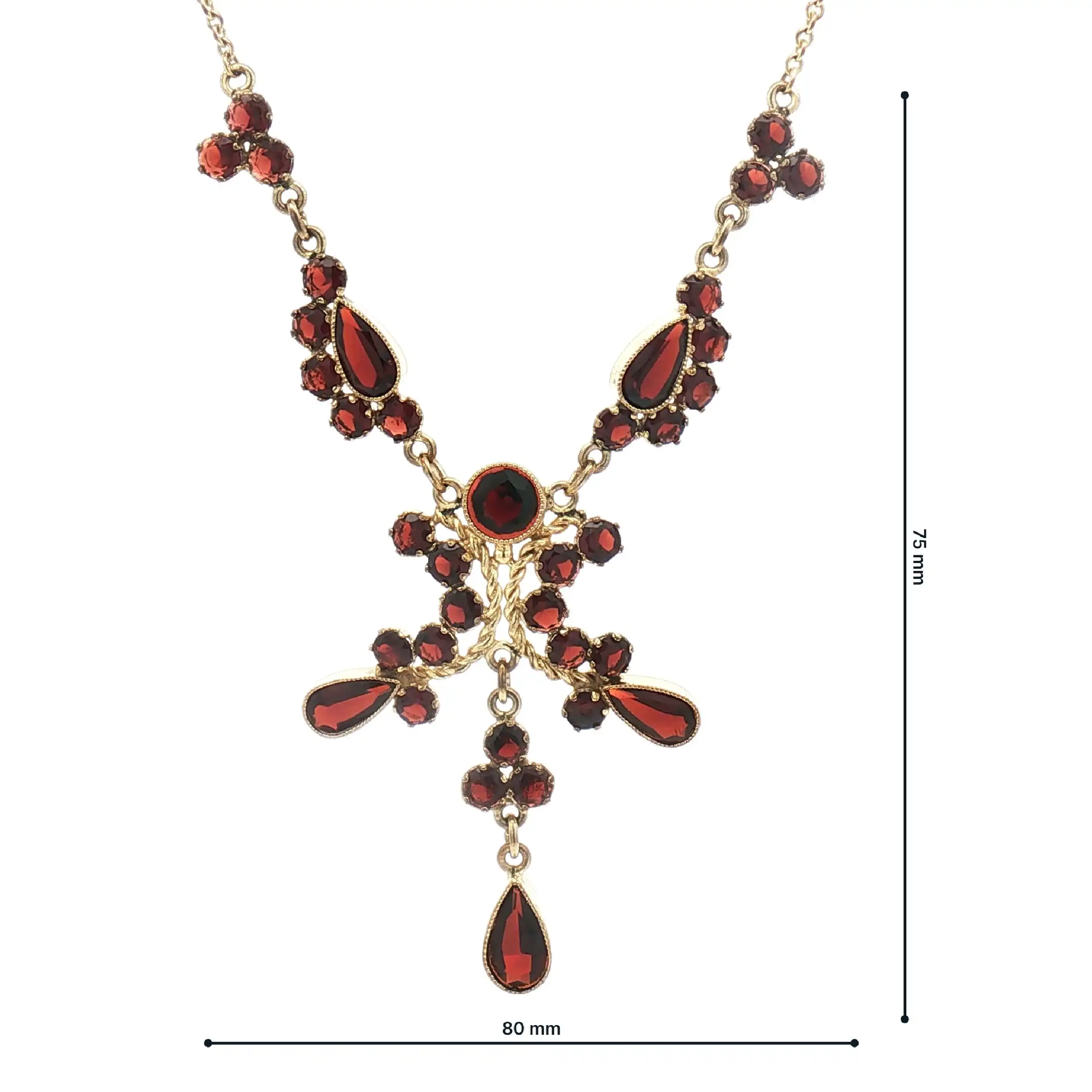 Collier Gelbgold mit Granat