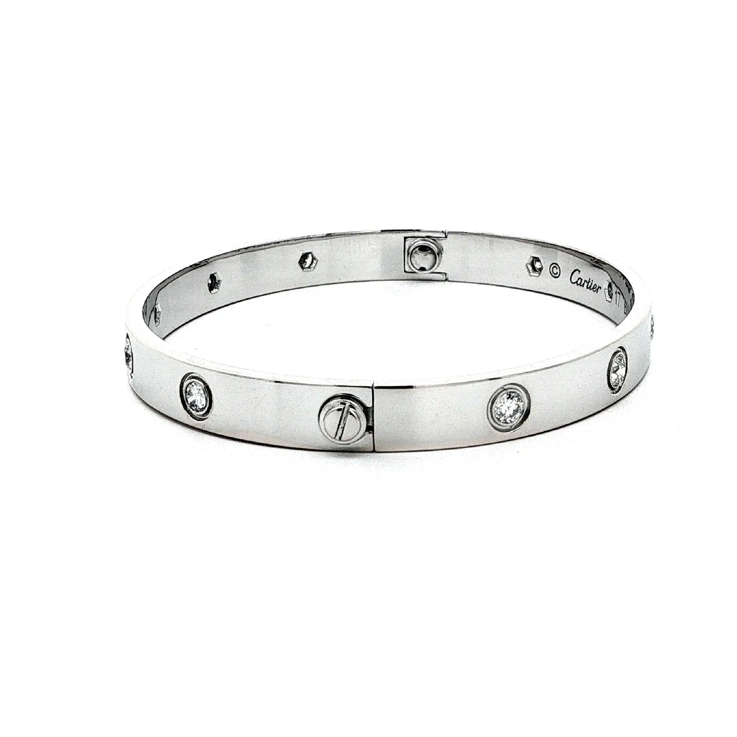 Armreif Weißgold Cartier LOVE mit Brillanten Armreif Weißgold Cartier LOVE mit Brillanten