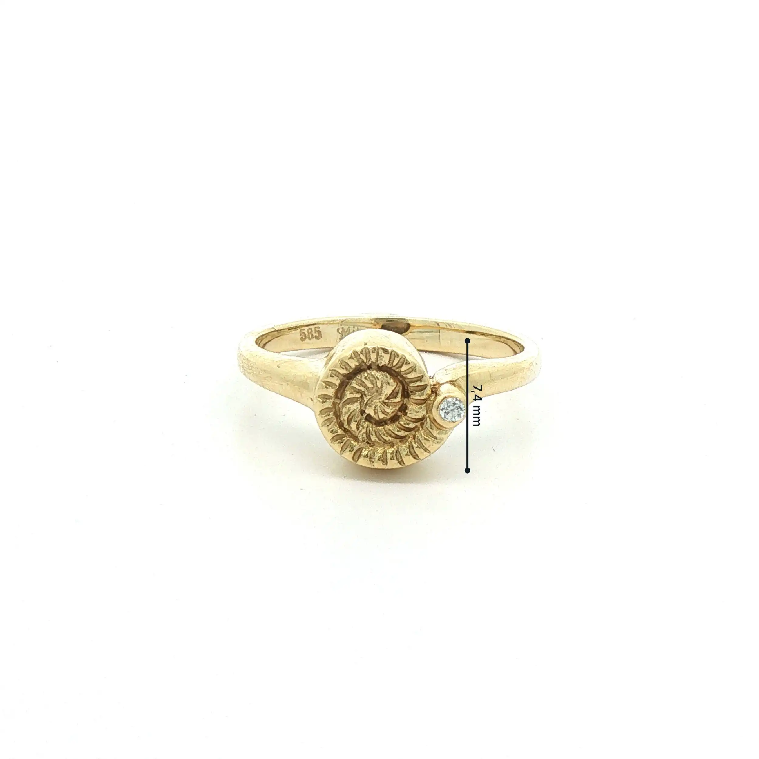 Ring Gelbgold Schneckenmuster mit Brillant Ring Gelbgold Schneckenmuster mit Brillant