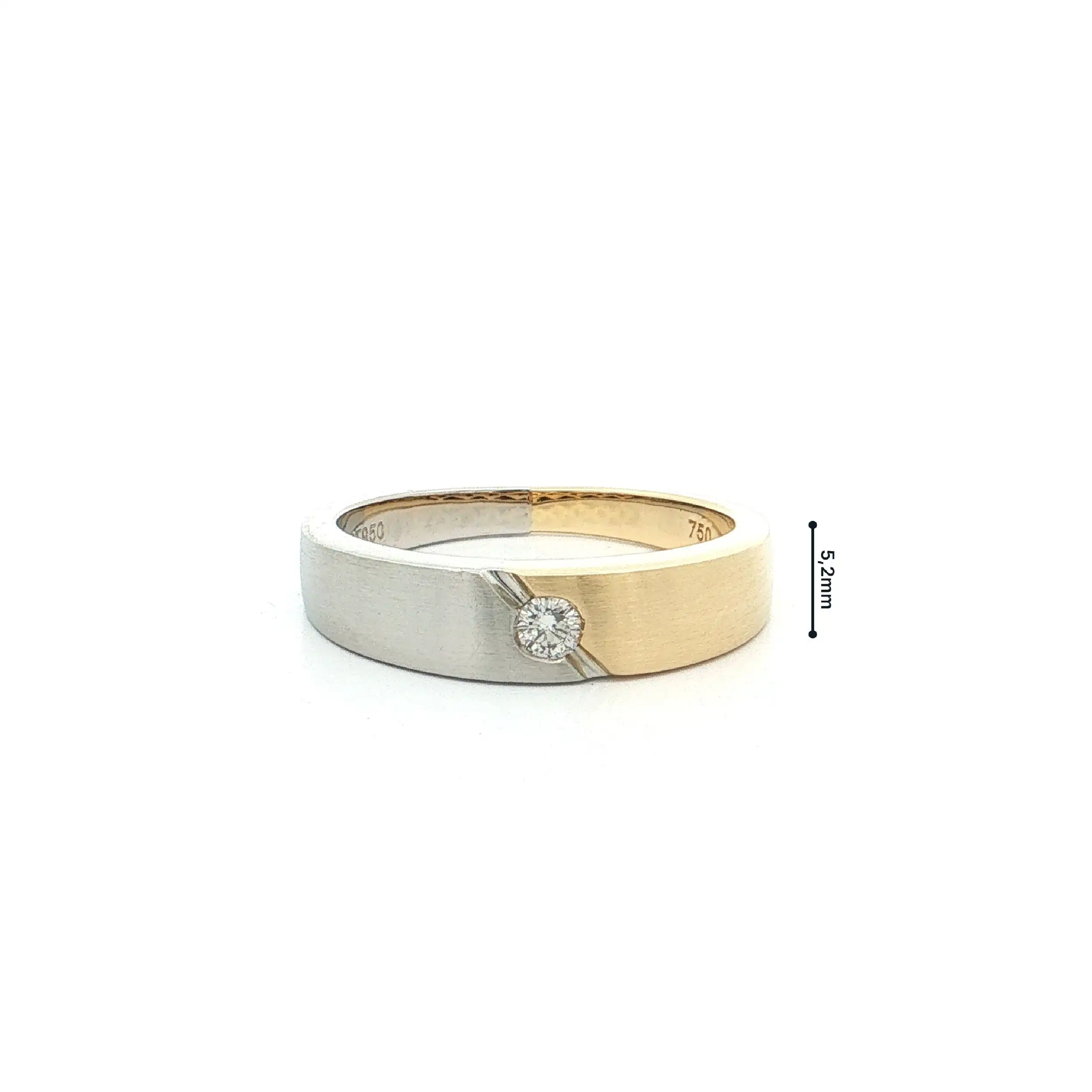 Ring Gelbgold/Platin mit Brillant