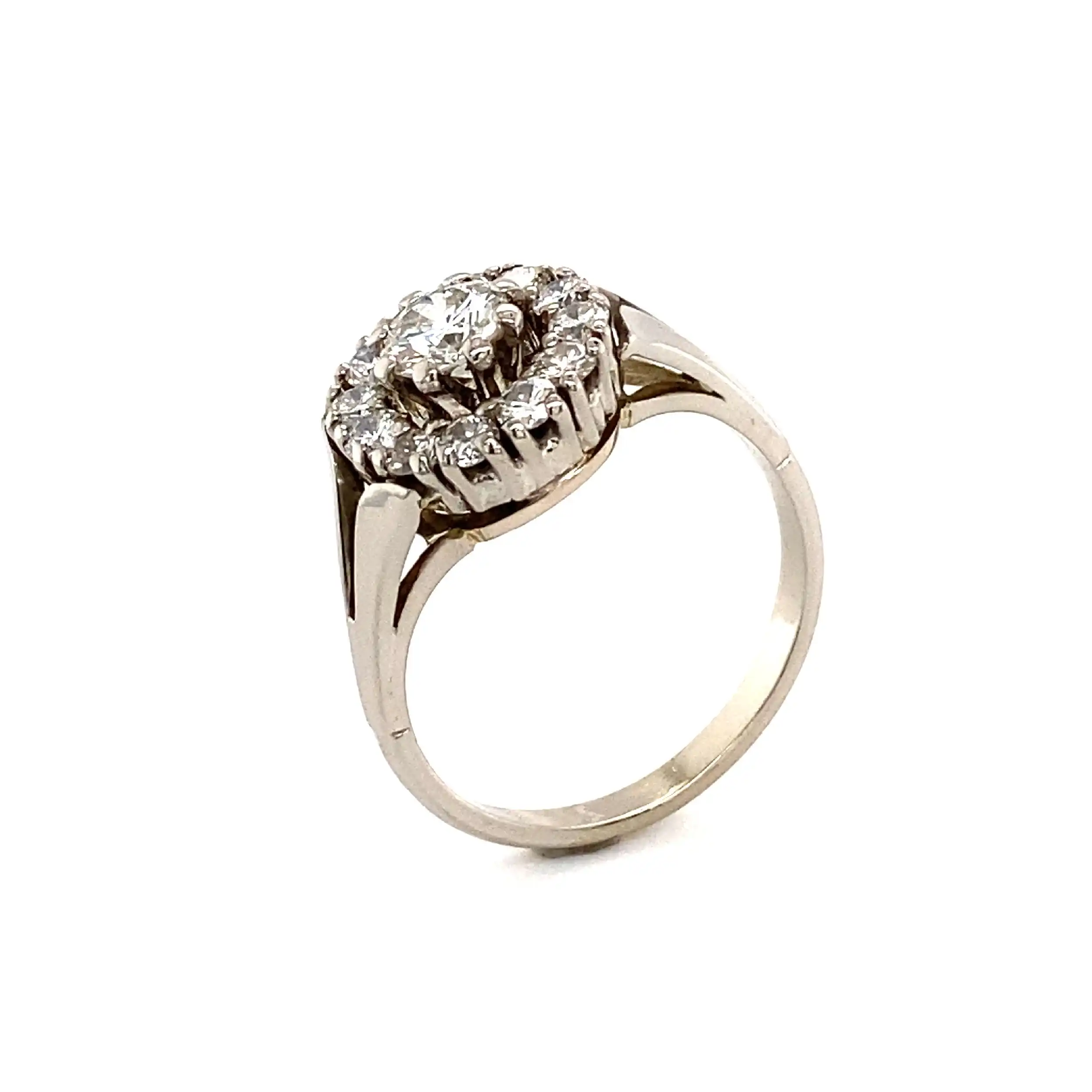 Ring Weißgold mit Brillant-Solitär & Brillanten