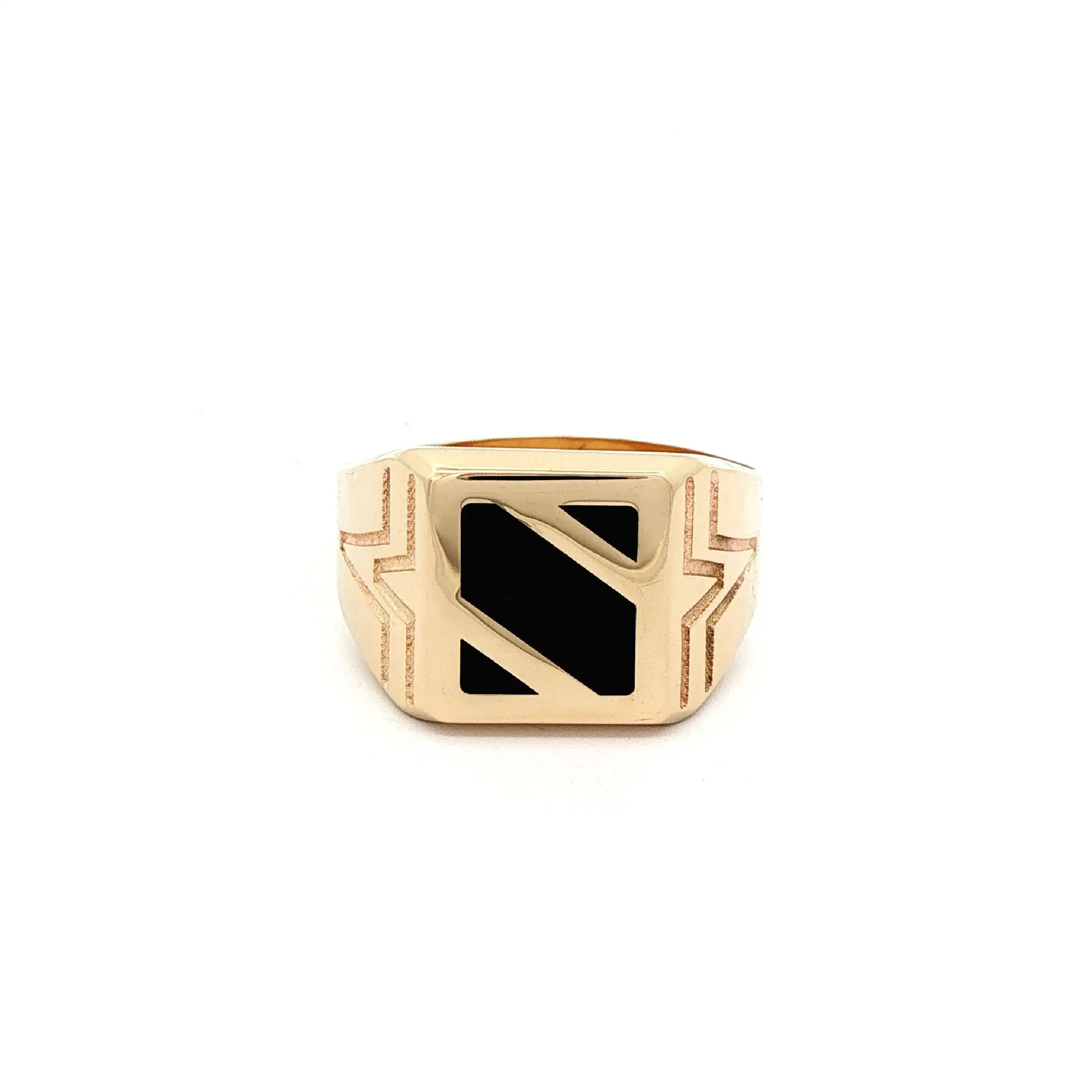 Ring Gelbgold mit schwarzem Element Ring Gelbgold mit schwarzem Element